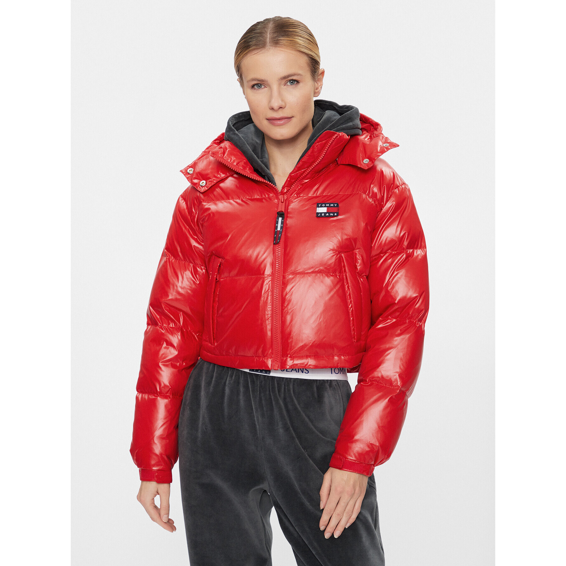 Tommy Jeans Geacă din puf Alaska DW0DW16572 Roșu Regular Fit - Pled.ro