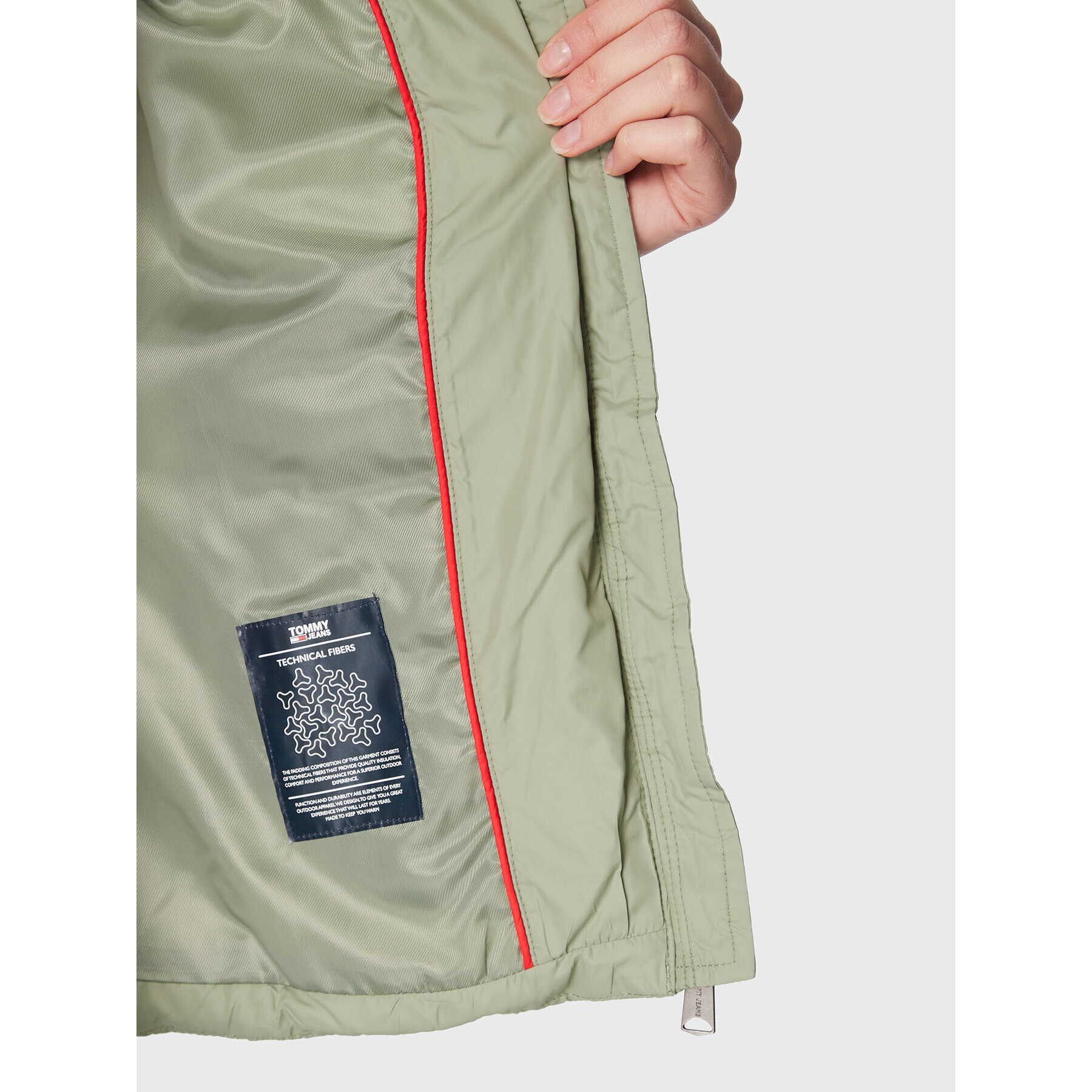 Tommy Jeans Geacă din puf Basic DW0DW13741 Verde Regular Fit - Pled.ro