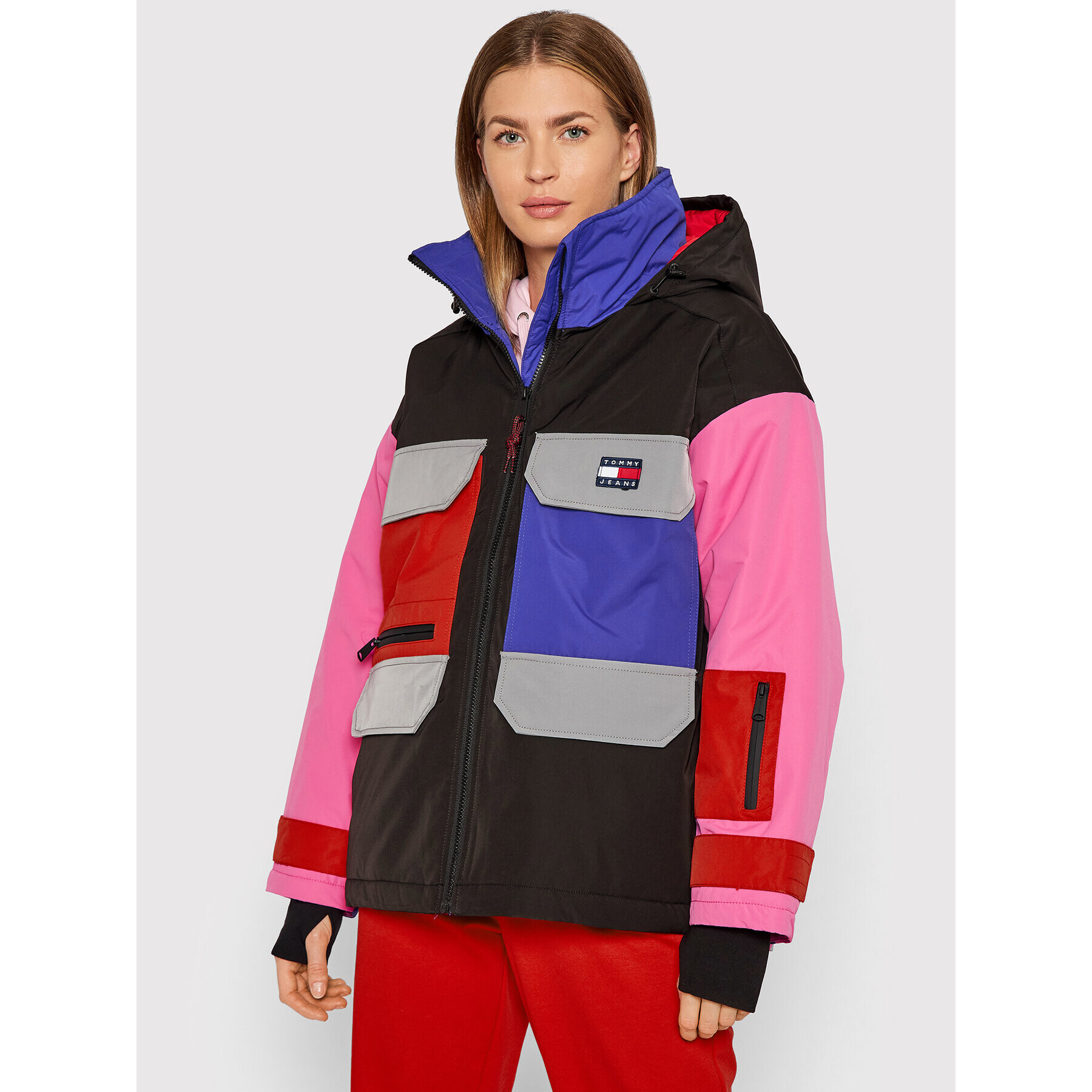 Tommy Jeans Geacă din puf Colorblock DW0DW11328 Colorat Relaxed Fit - Pled.ro