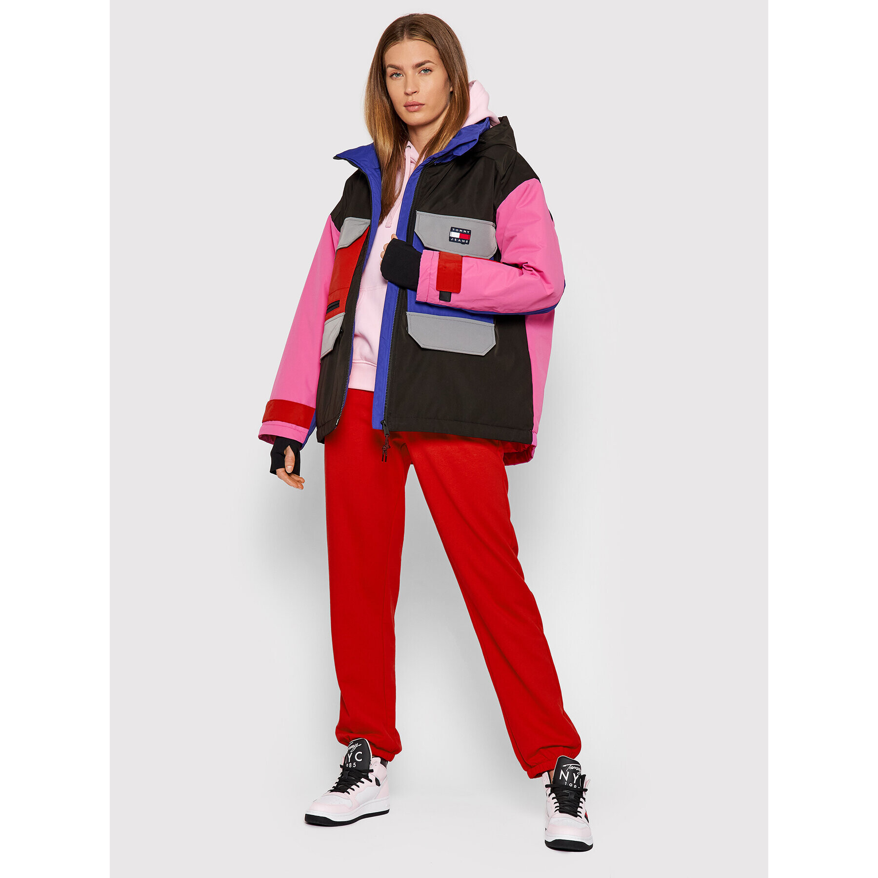 Tommy Jeans Geacă din puf Colorblock DW0DW11328 Colorat Relaxed Fit - Pled.ro