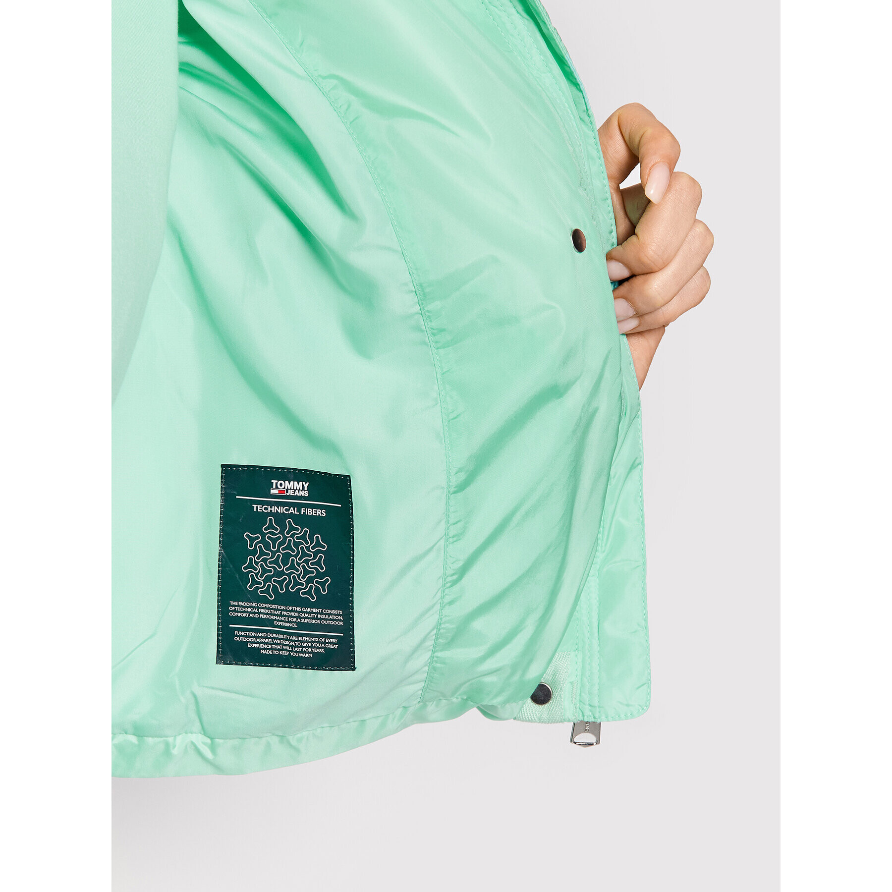 Tommy Jeans Geacă din puf Crop Vest Puffer DW0DW11840 Verde Cropped Fit - Pled.ro