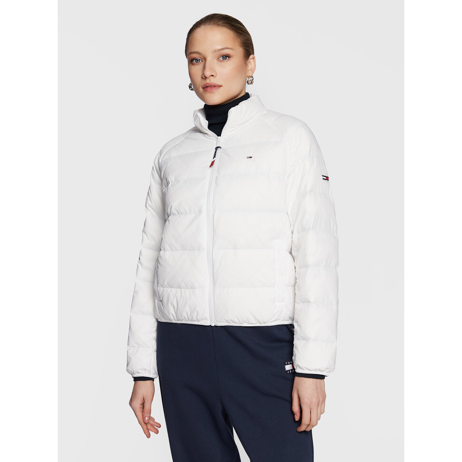 Tommy Jeans Geacă din puf DW0DW14929 Alb Regular Fit - Pled.ro