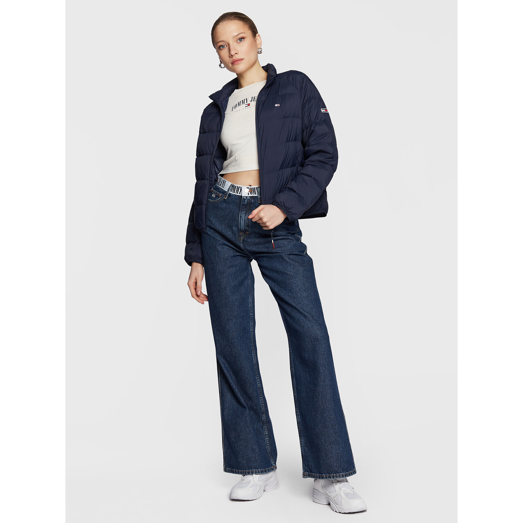 Tommy Jeans Geacă din puf DW0DW14929 Bleumarin Regular Fit - Pled.ro