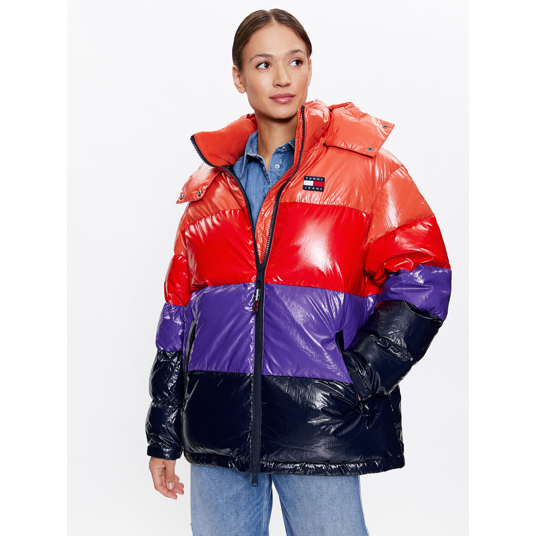 Tommy Jeans Geacă din puf DW0DW15959 Colorat Oversize - Pled.ro