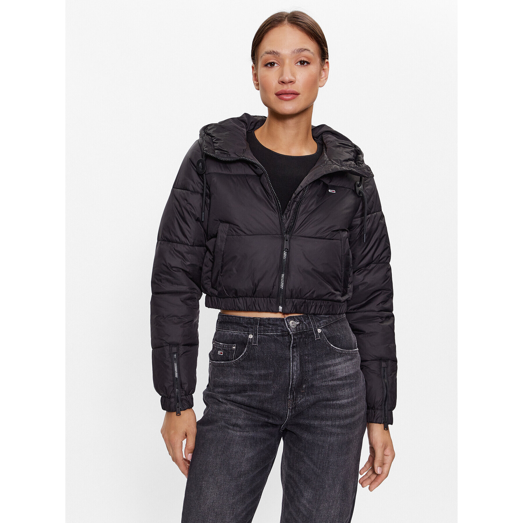 Tommy Jeans Geacă din puf DW0DW15964 Negru Regular Fit - Pled.ro