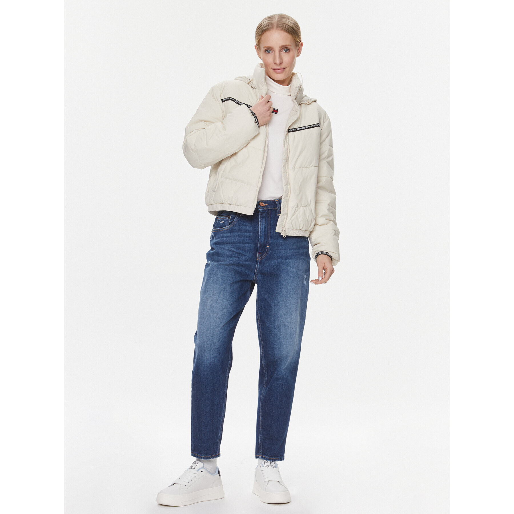 Tommy Jeans Geacă din puf DW0DW17238 Bej Regular Fit - Pled.ro