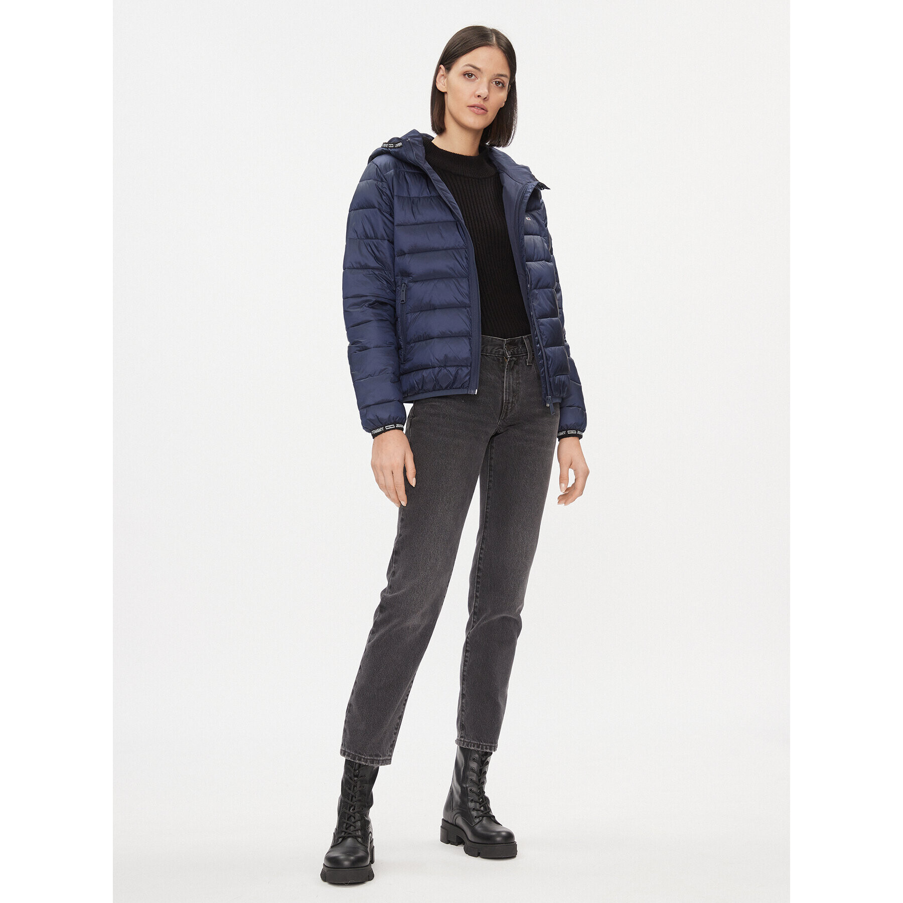 Tommy Jeans Geacă din puf Quilted DW0DW09350 Bleumarin Regular Fit - Pled.ro