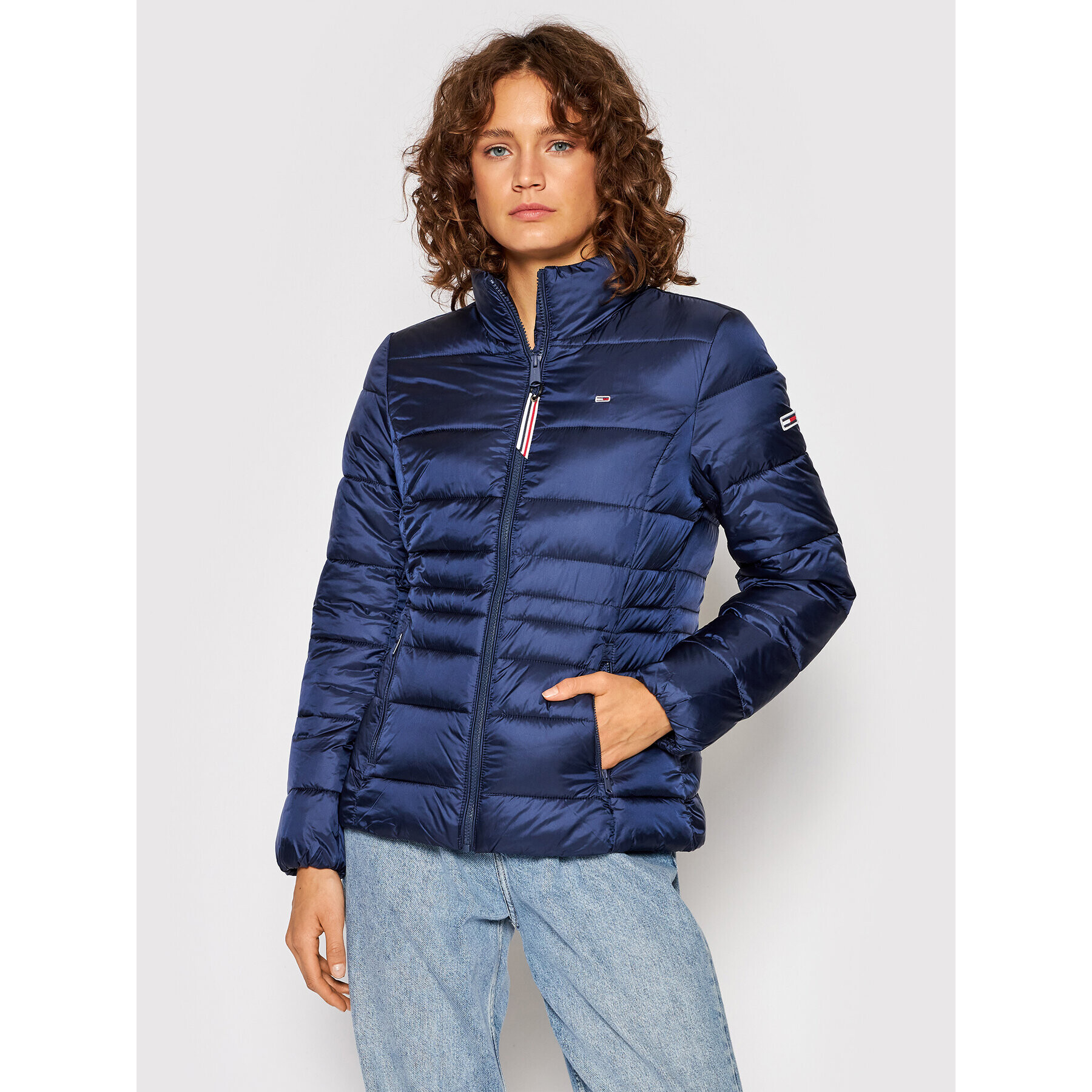 Tommy Jeans Geacă din puf Quilted Tape Detail DW0DW09340 Bleumarin Regular Fit - Pled.ro