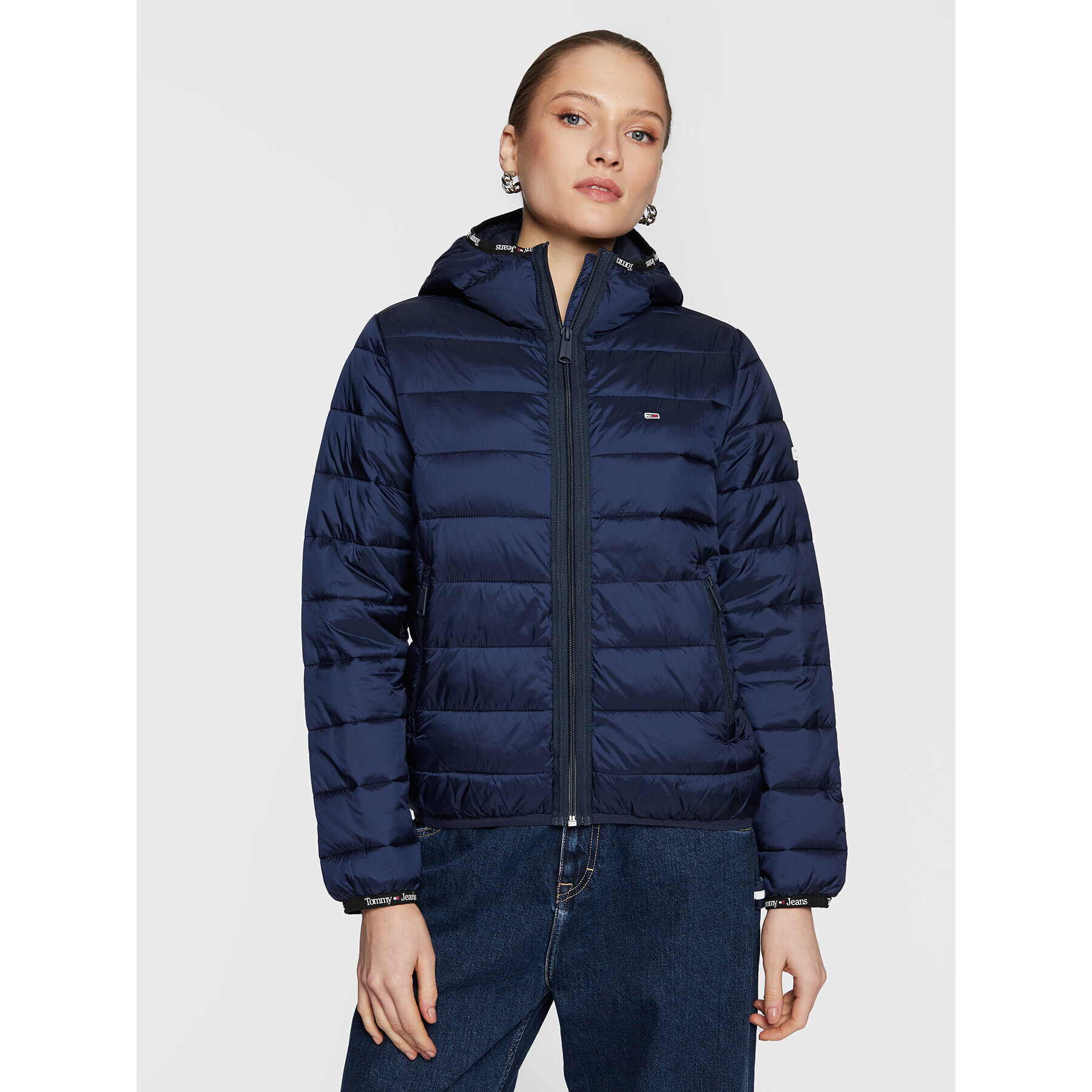 Tommy Jeans Geacă din puf Quilted Tape DW0DW15168 Bleumarin Regular Fit - Pled.ro