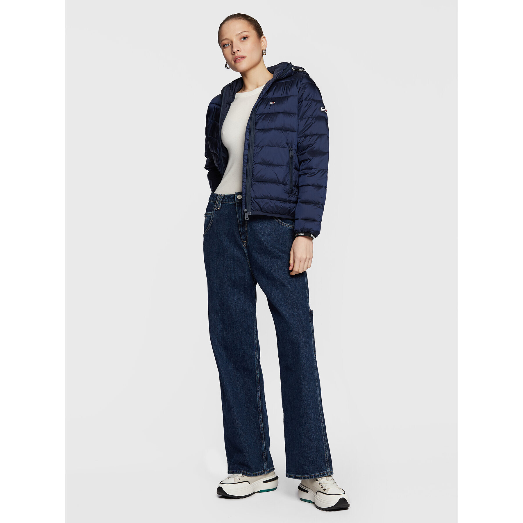 Tommy Jeans Geacă din puf Quilted Tape DW0DW15168 Bleumarin Regular Fit - Pled.ro