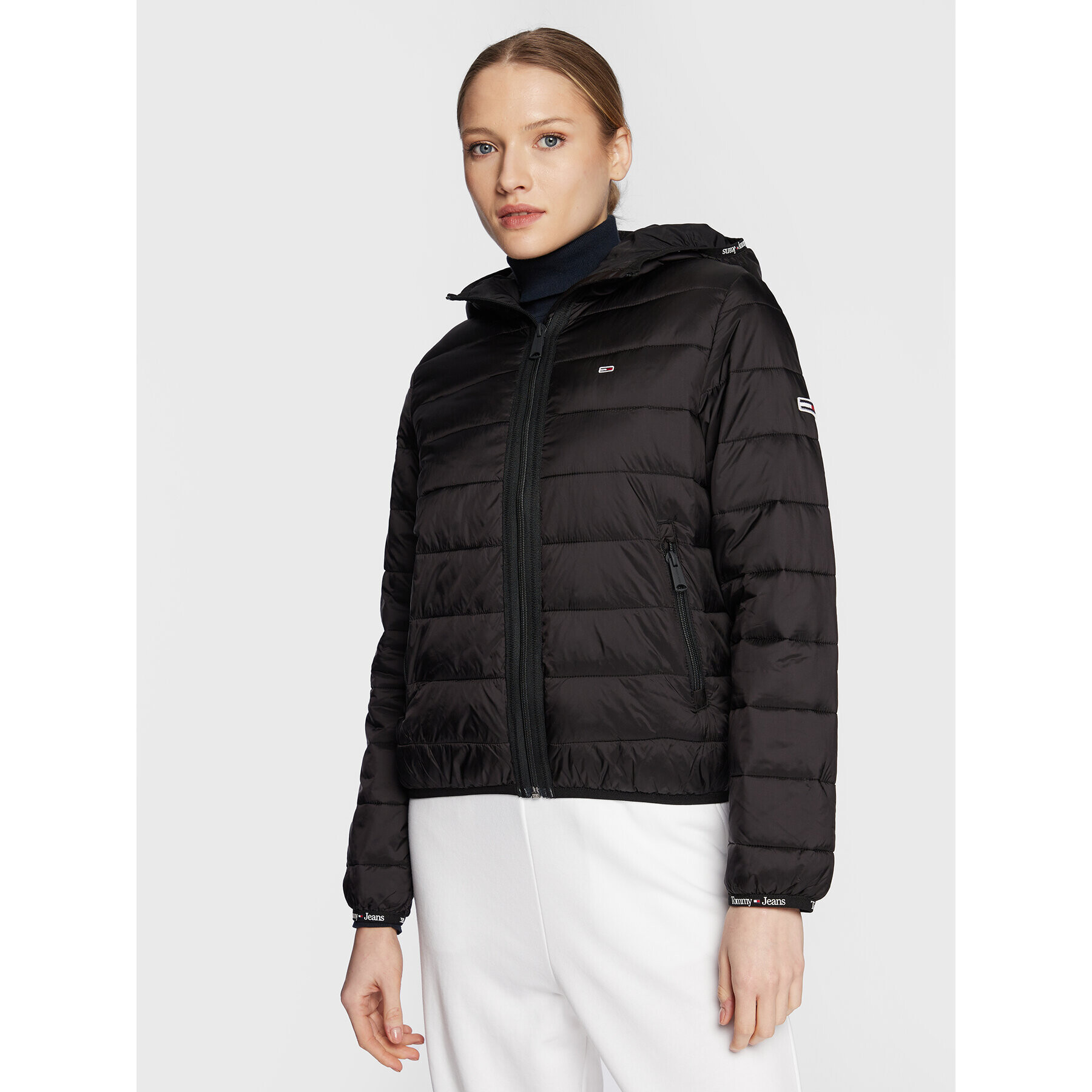 Tommy Jeans Geacă din puf Quilted Tape DW0DW15168 Negru Regular Fit - Pled.ro