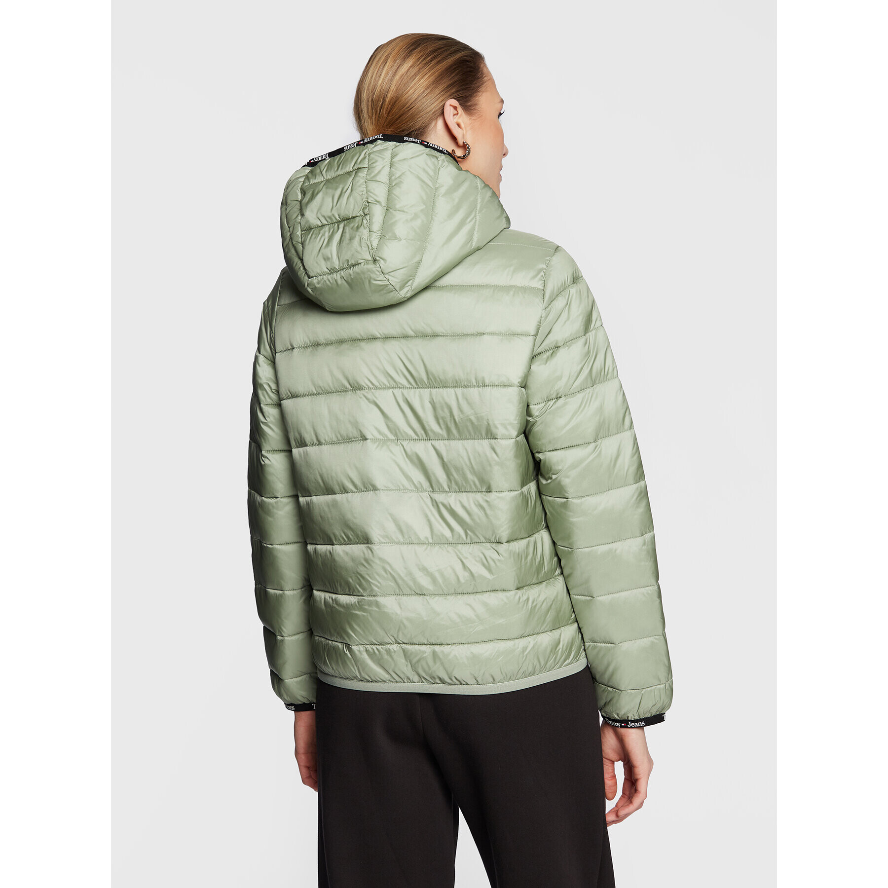 Tommy Jeans Geacă din puf Quilted Tape DW0DW15168 Verde Regular Fit - Pled.ro