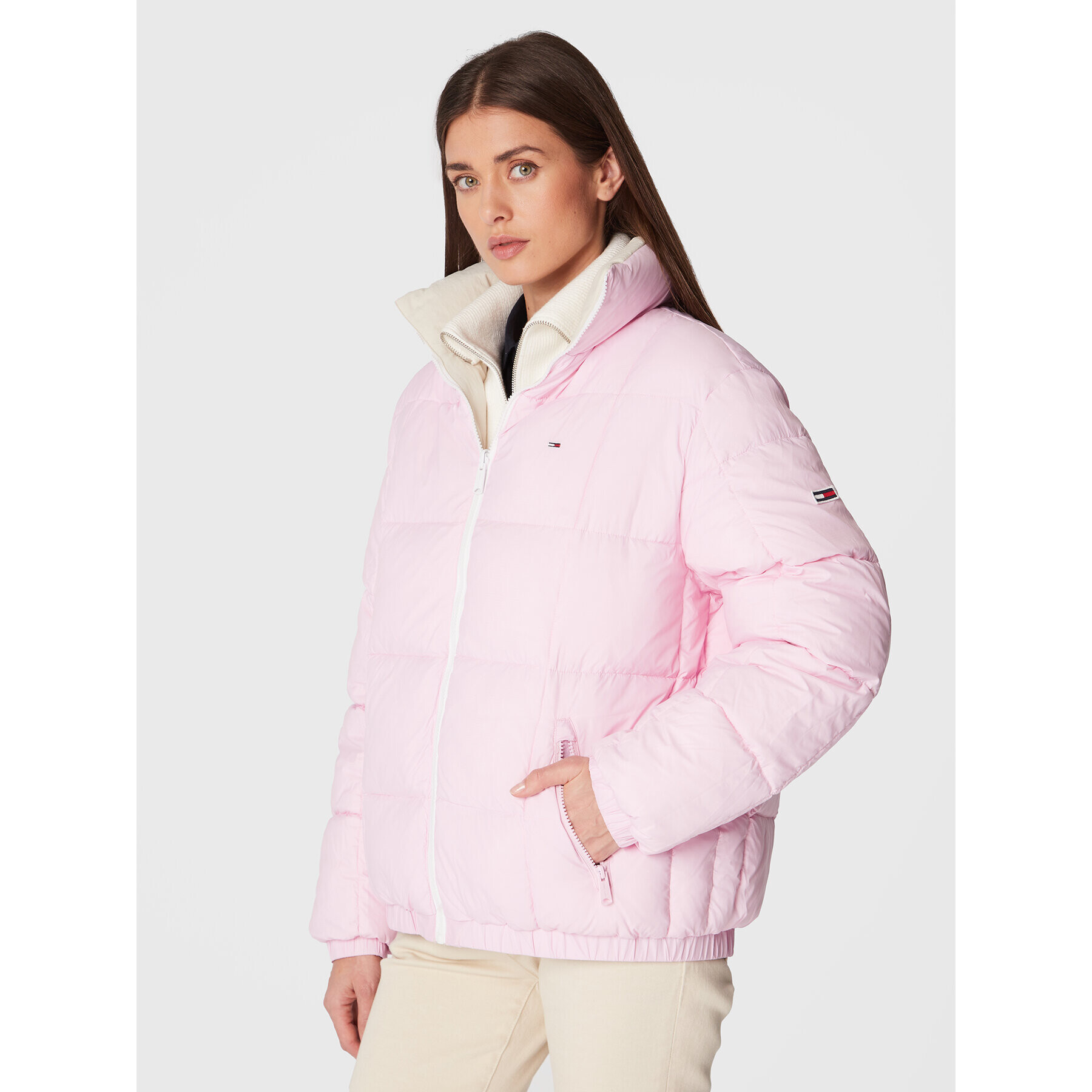 Tommy Jeans Geacă din puf Siganture DW0DW14308 Colorat Oversize - Pled.ro