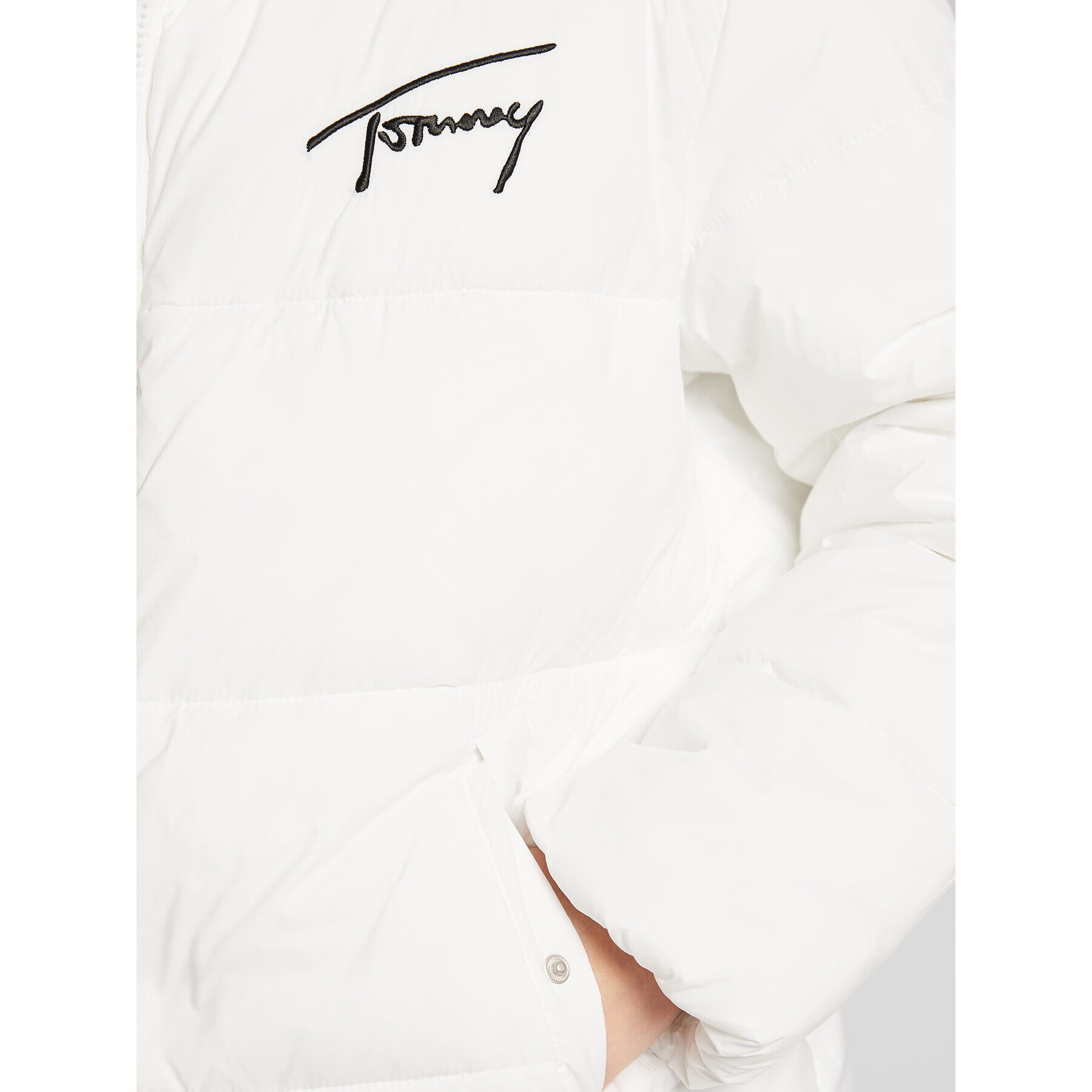 Tommy Jeans Geacă din puf Signature Modern DW0DW14660 Alb Relaxed Fit - Pled.ro