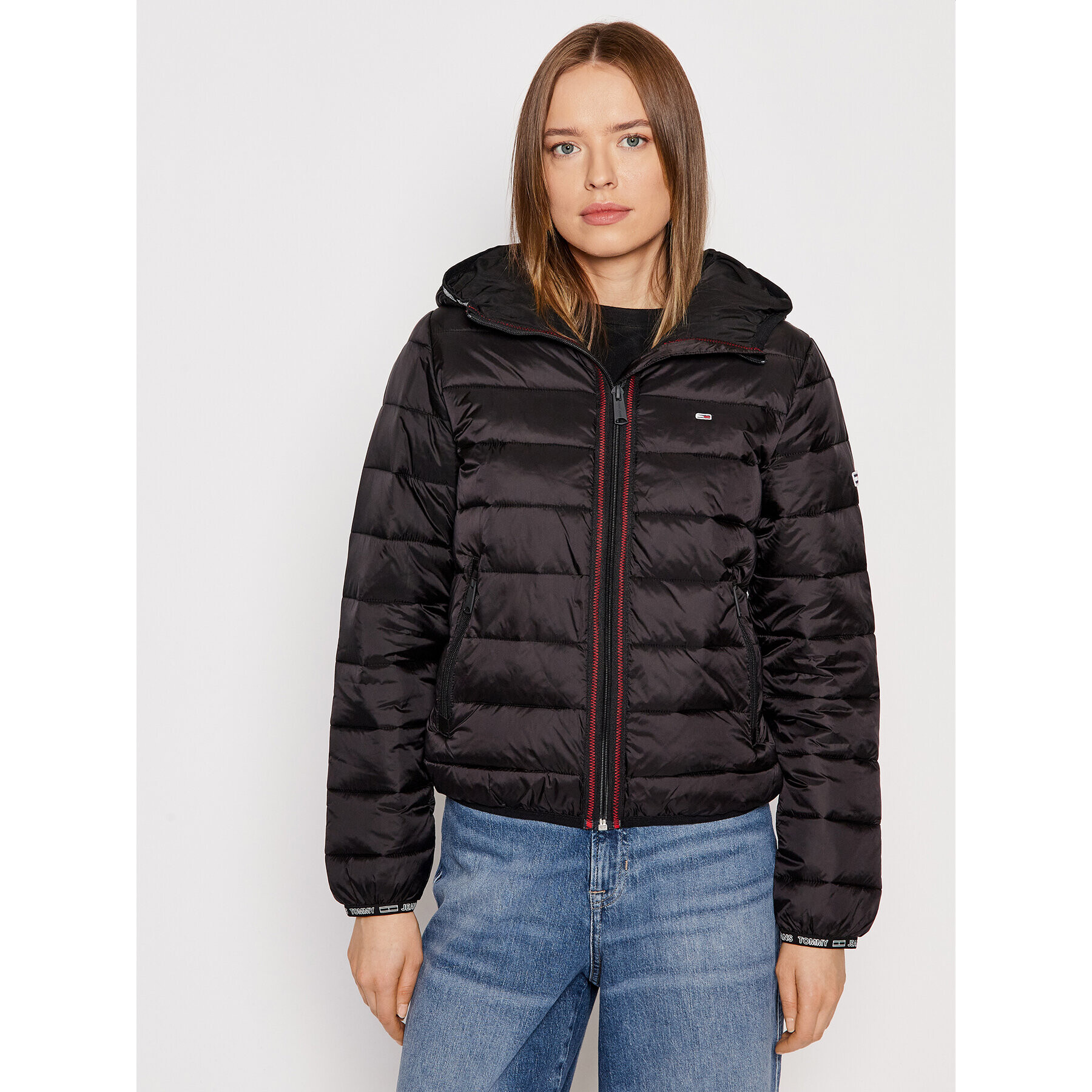 Tommy Jeans Geacă din puf Tjw Quilted Tape DW0DW09350 Negru Regular Fit - Pled.ro