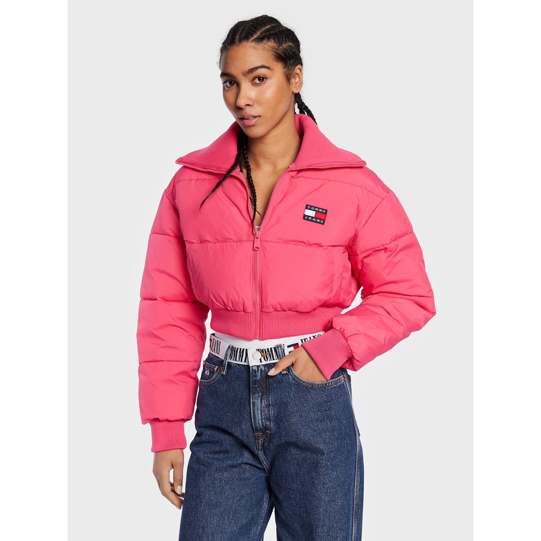 Tommy Jeans Geacă din puf Ultra DW0DW14938 Roz Regular Fit - Pled.ro