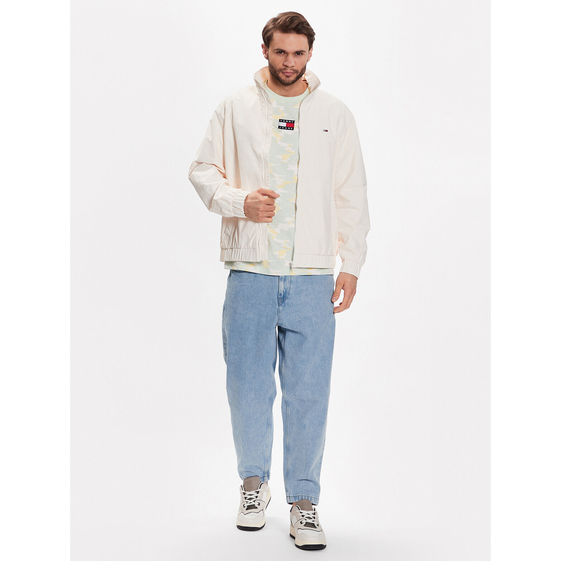 Tommy Jeans Geacă Essential DM0DM15916 Écru Regular Fit - Pled.ro