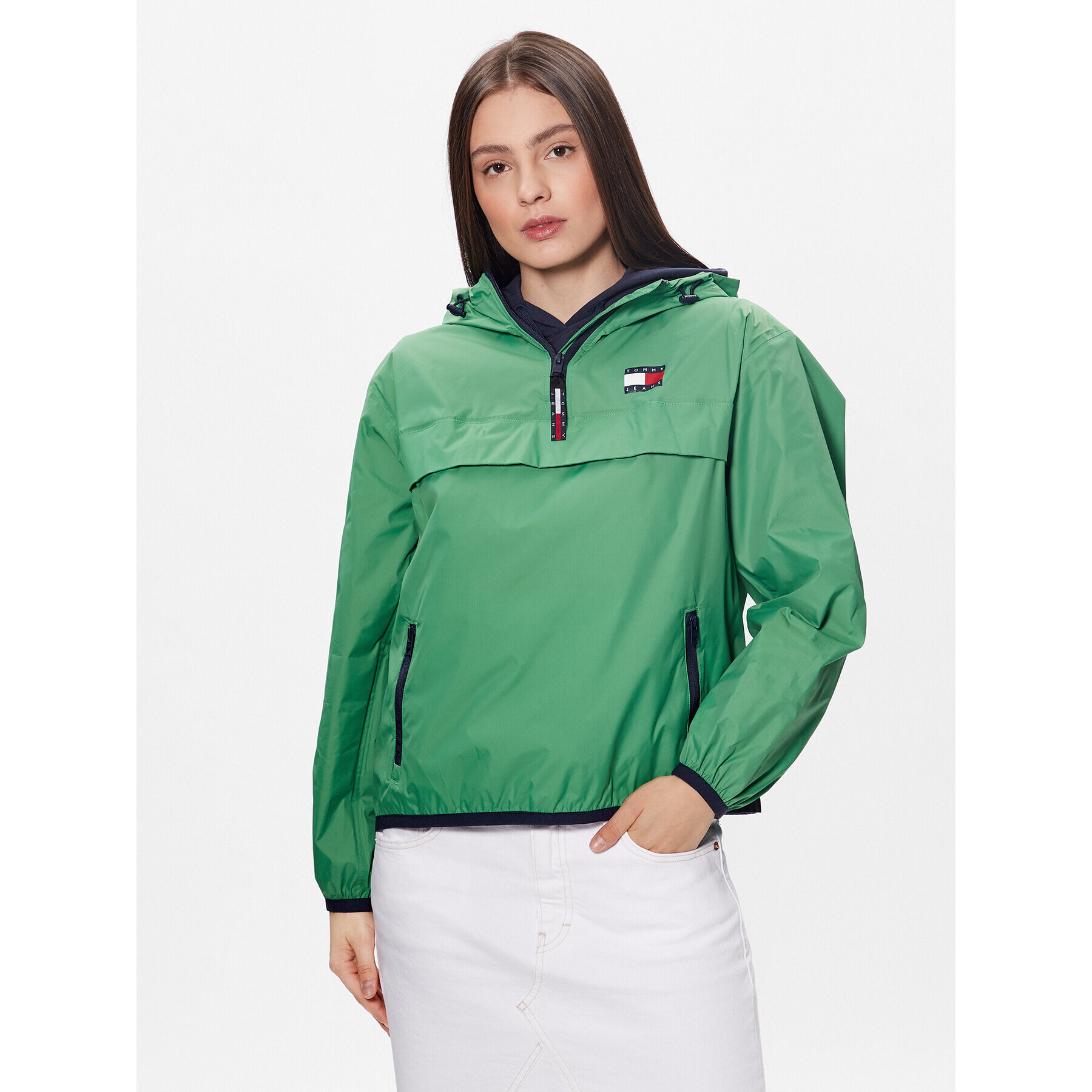 Tommy Jeans Geacă fără fermoar Chicago DW0DW15333 Verde Regular Fit - Pled.ro