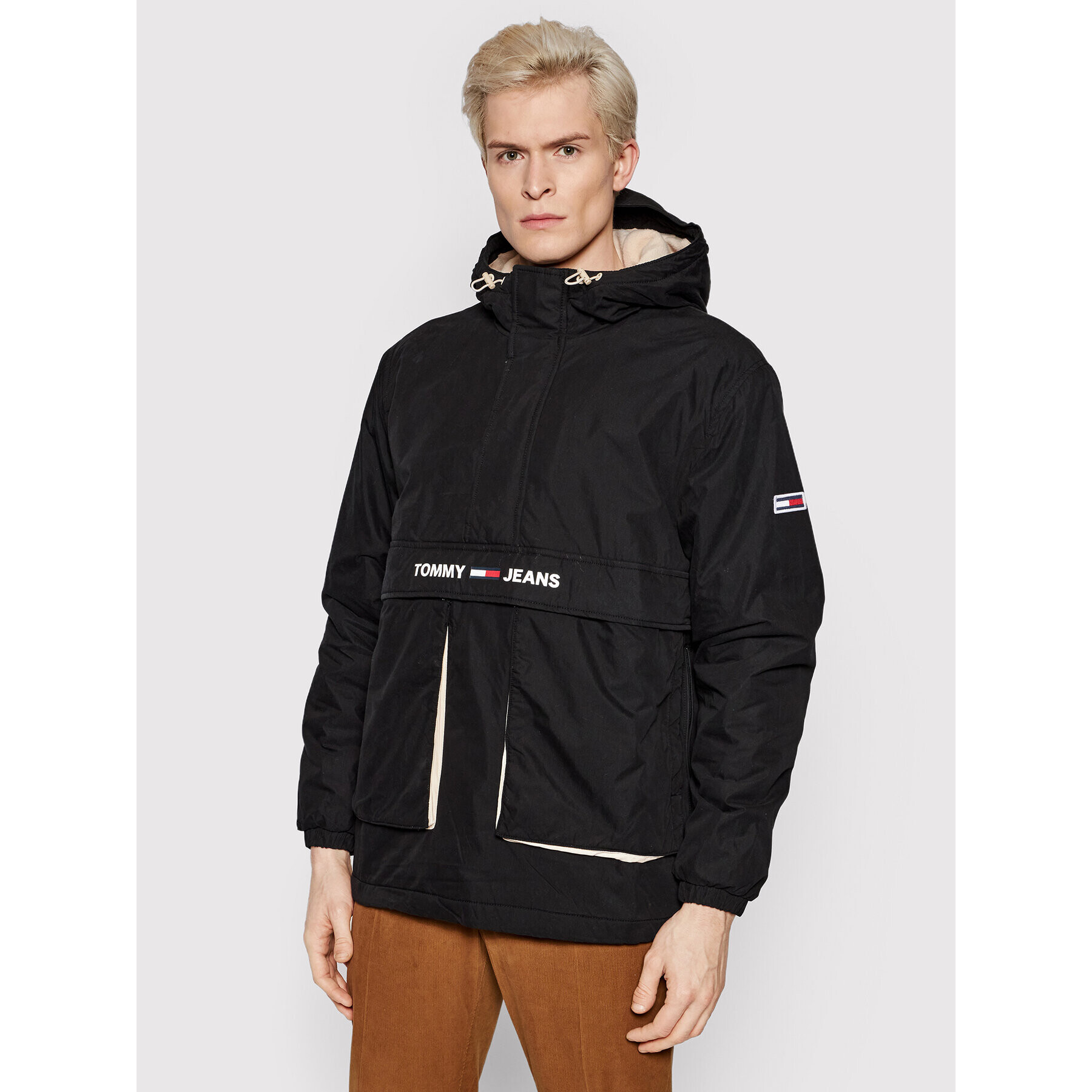 Tommy Jeans Geacă fără fermoar Tjm Fleece Lined DM0DM11176 Negru Regular Fit - Pled.ro