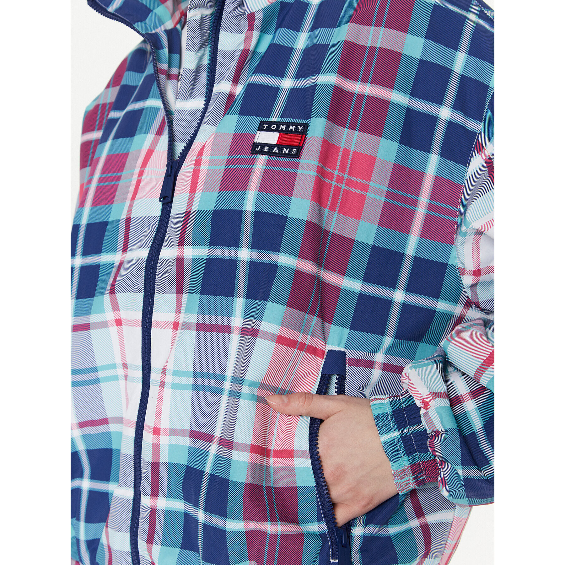 Tommy Jeans Geacă Tartan Track DW0DW14935 Colorat Regular Fit - Pled.ro