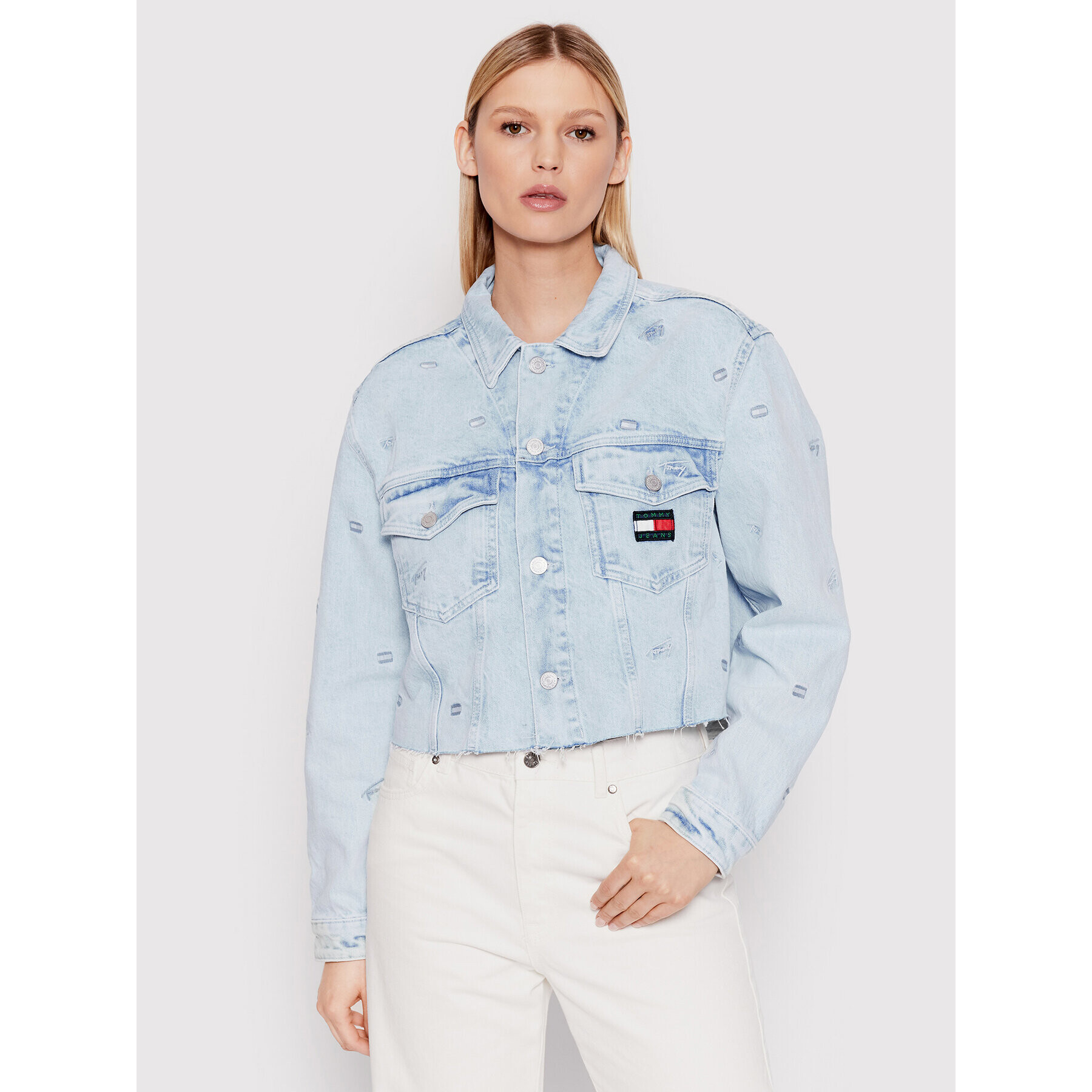 Tommy Jeans Geacă de blugi Trucker DW0DW12413 Albastru Oversize - Pled.ro