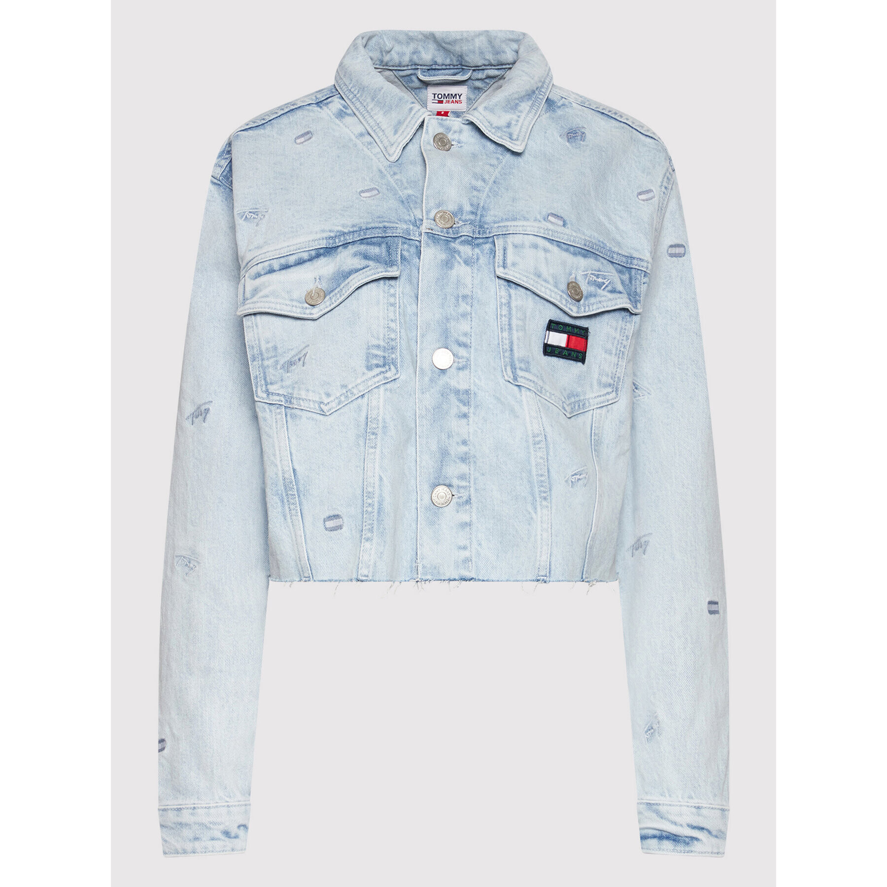 Tommy Jeans Geacă de blugi Trucker DW0DW12413 Albastru Oversize - Pled.ro