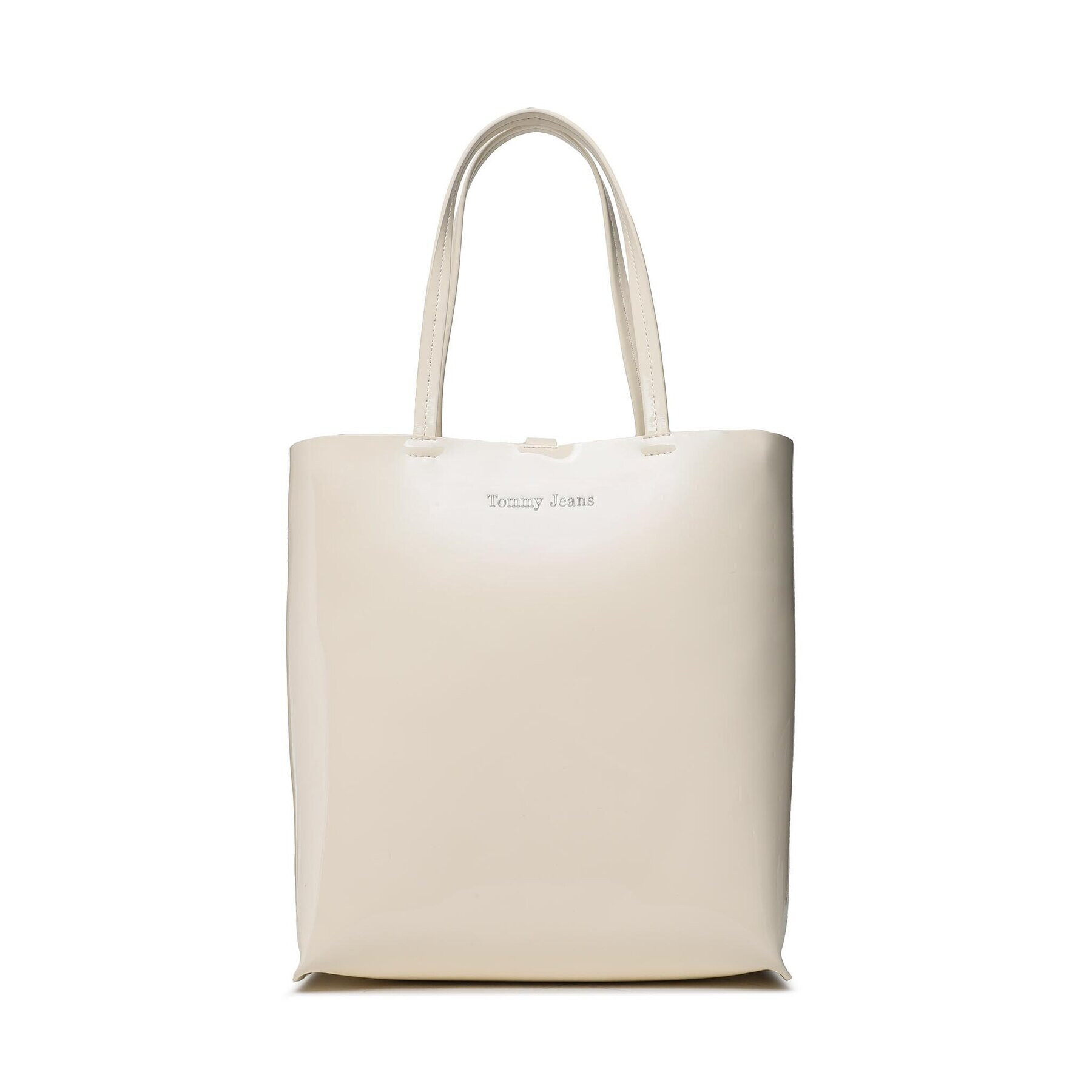 Tommy Jeans Geantă Must North South Patent Tote AW0AW15540 Bej - Pled.ro