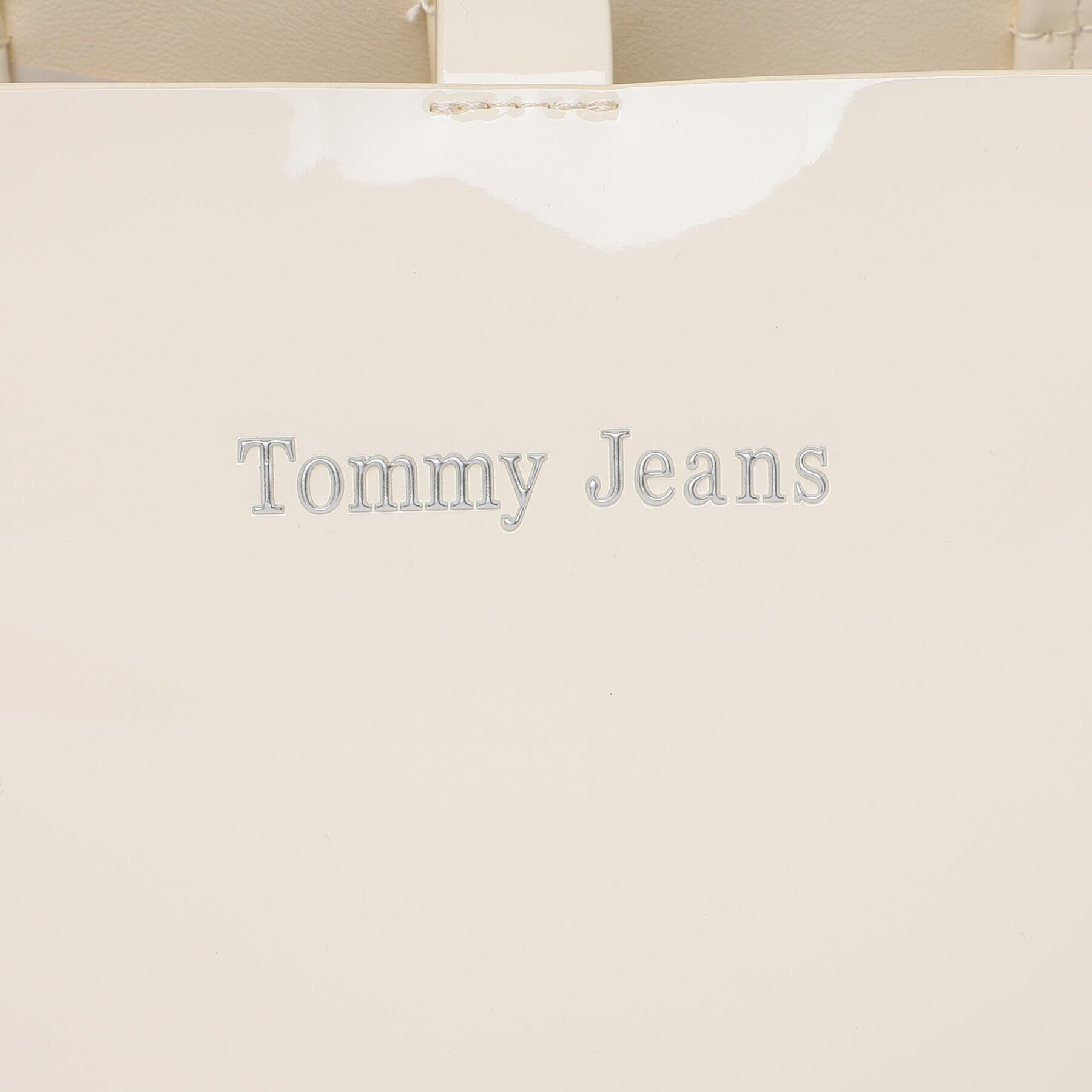 Tommy Jeans Geantă Must North South Patent Tote AW0AW15540 Bej - Pled.ro