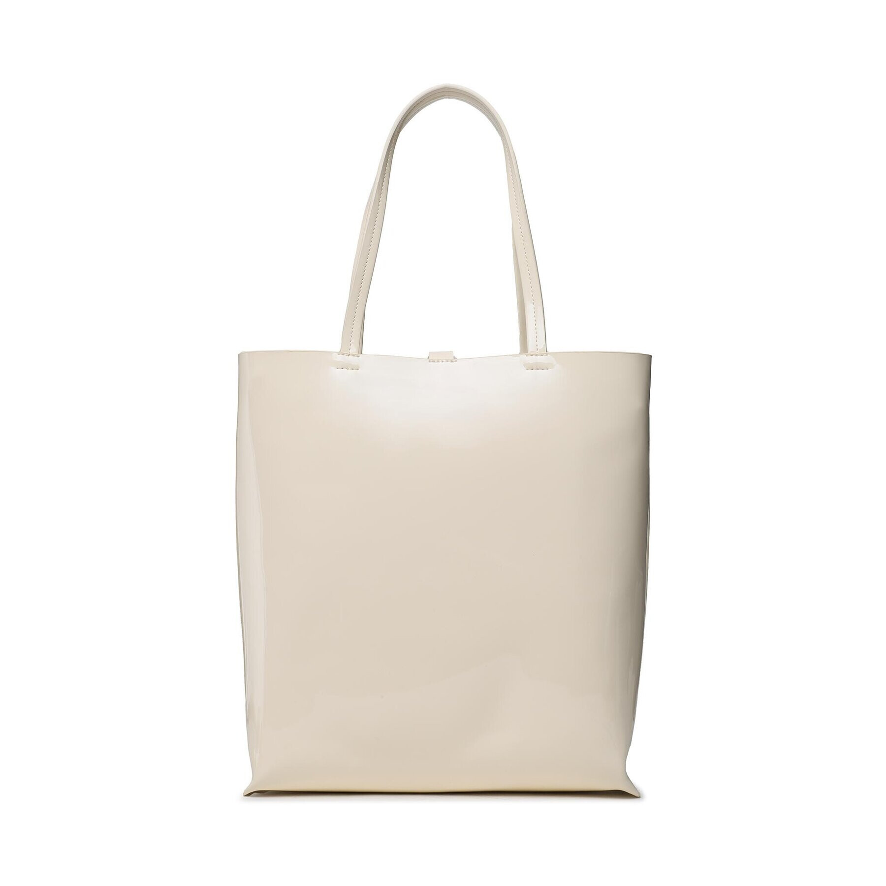 Tommy Jeans Geantă Must North South Patent Tote AW0AW15540 Bej - Pled.ro