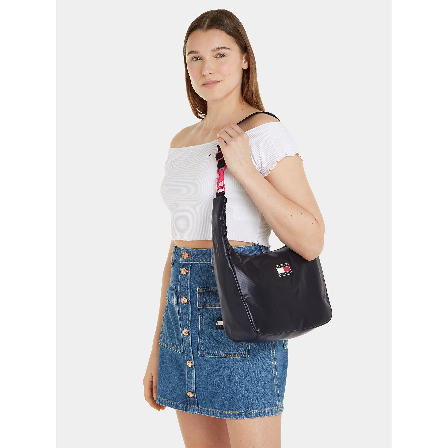 Tommy Jeans Geantă Tjw Black Ink Shoulder Bag AW0AW15394 Negru - Pled.ro