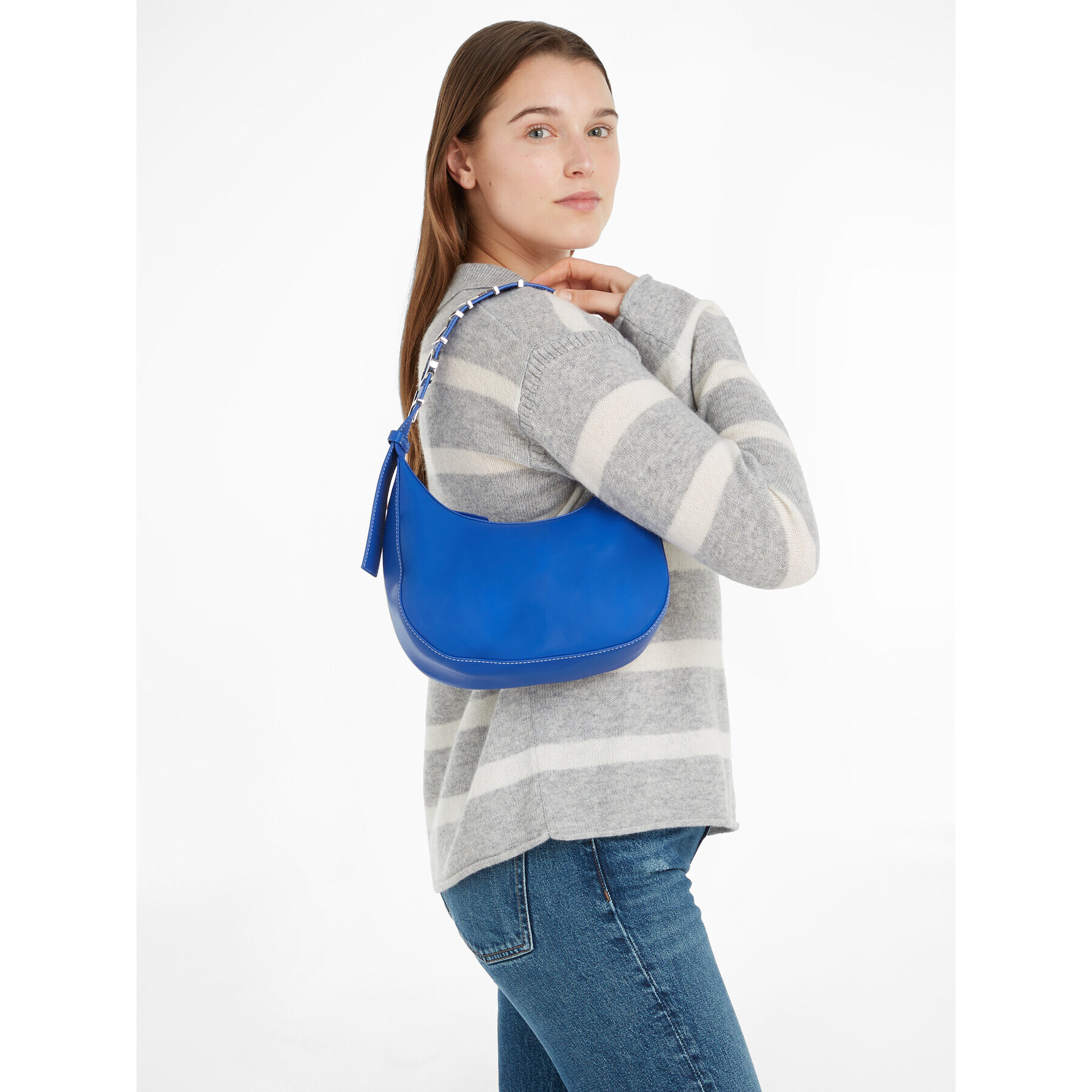 Tommy Jeans Geantă Tjw Bold Shoulder Bag AW0AW15433 Albastru - Pled.ro