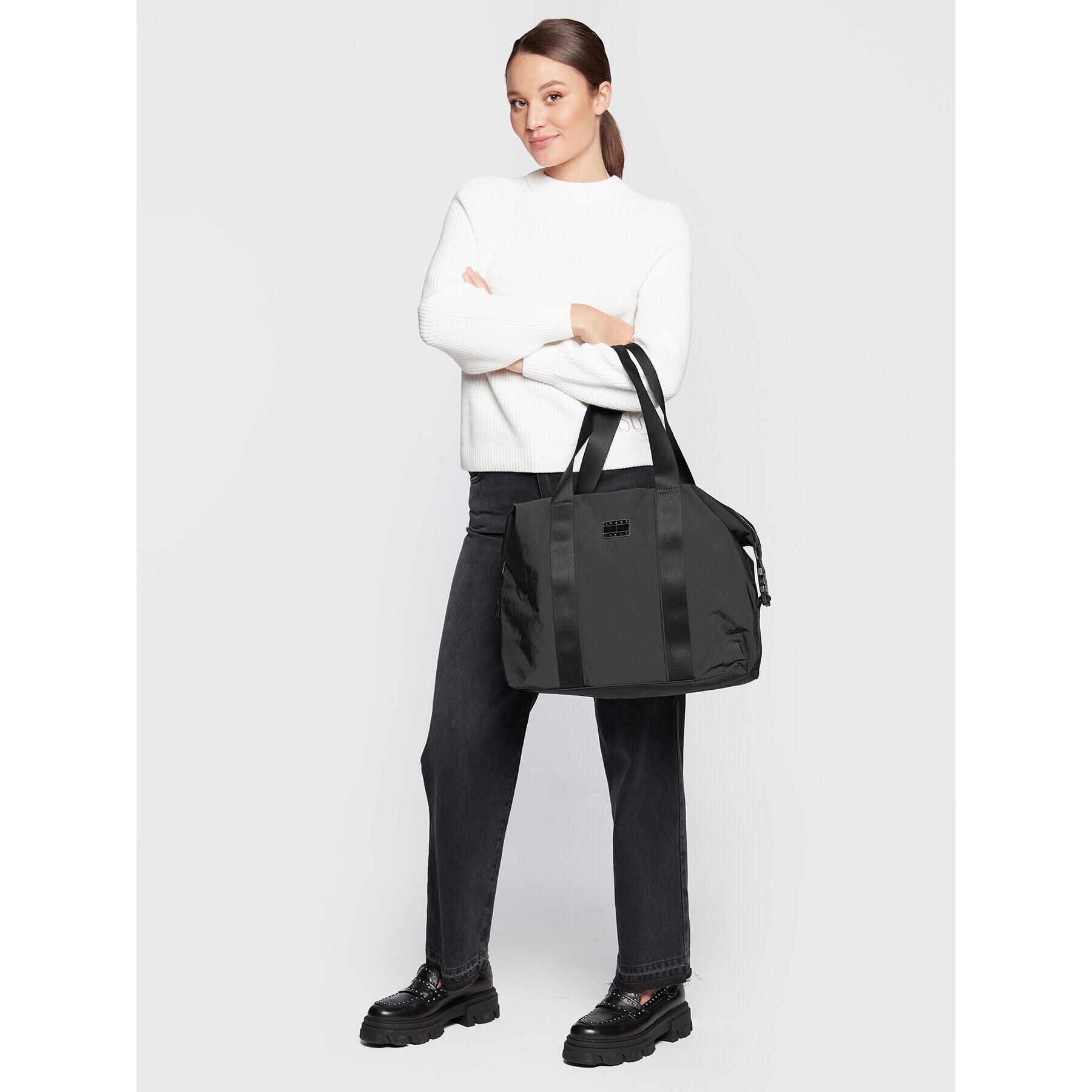 Tommy Jeans Geantă Tjw Casual Tote AW0AW12490 Negru - Pled.ro