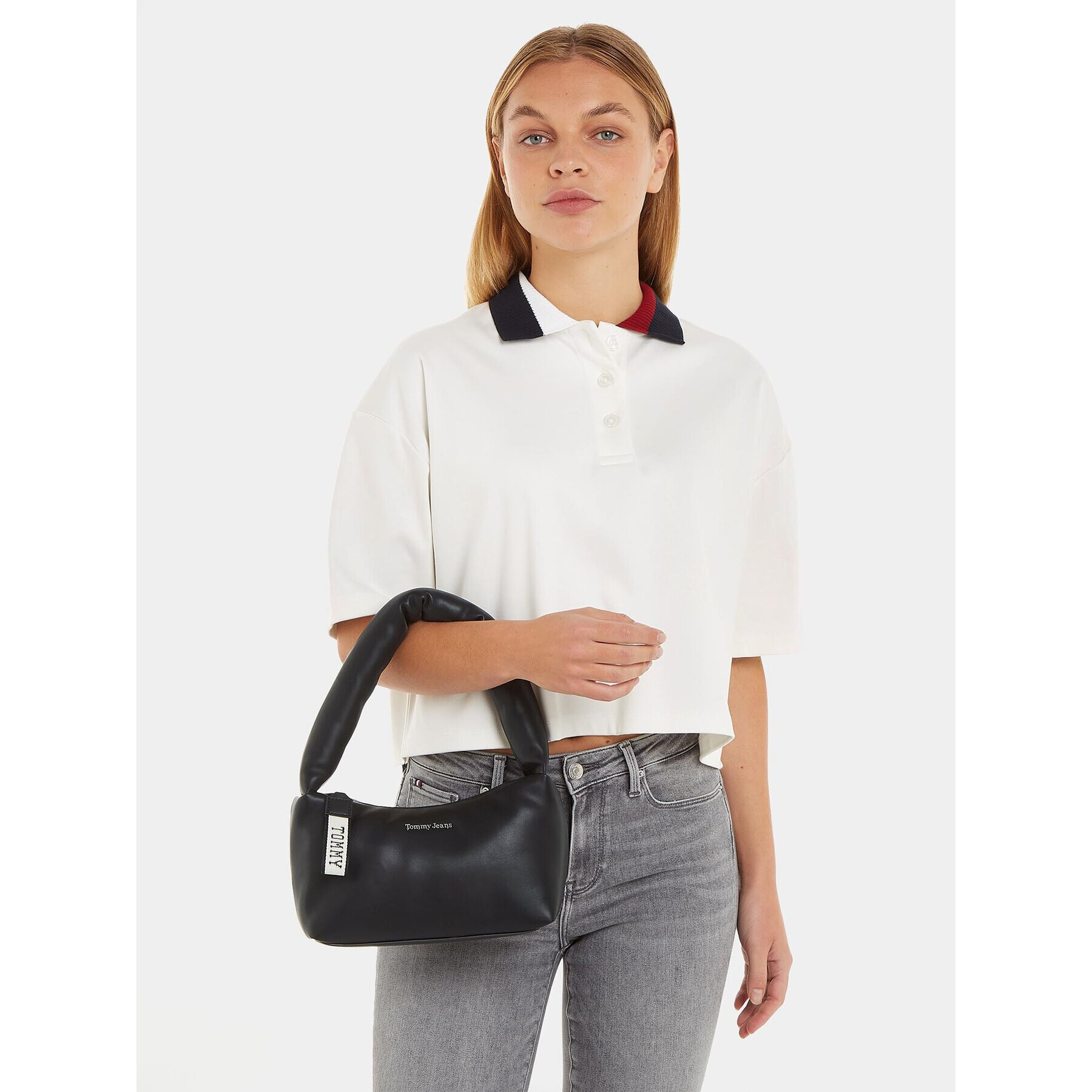 Tommy Jeans Geantă Tjw City Girl Shoulder Bag AW0AW14966 Negru - Pled.ro