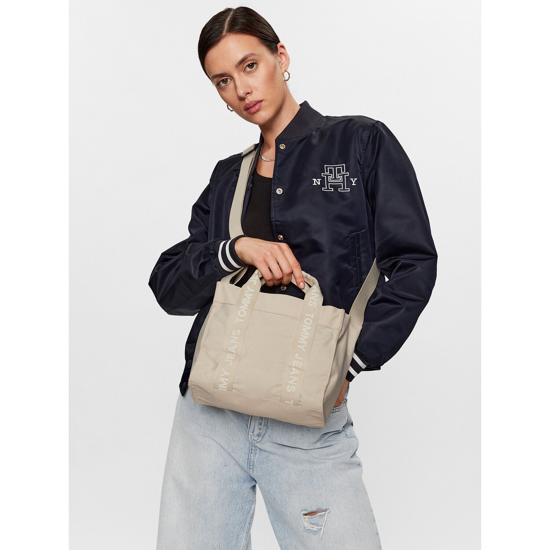 Tommy Jeans Geantă Tjw Essential Mini Tote AW0AWI4546 Bej - Pled.ro