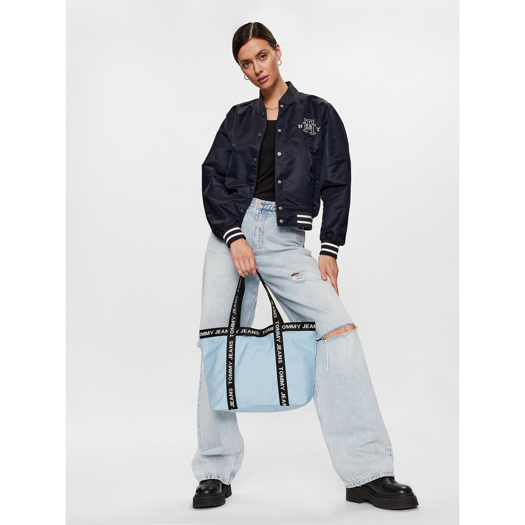 Tommy Jeans Geantă Tjw Essential Tote AW0AW14953 Albastru - Pled.ro