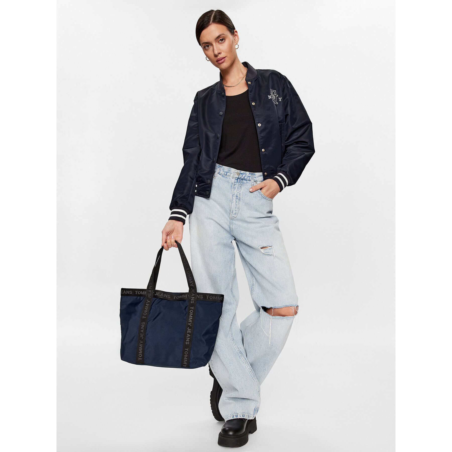 Tommy Jeans Geantă Tjw Essential Tote AW0AW14953 Bleumarin - Pled.ro