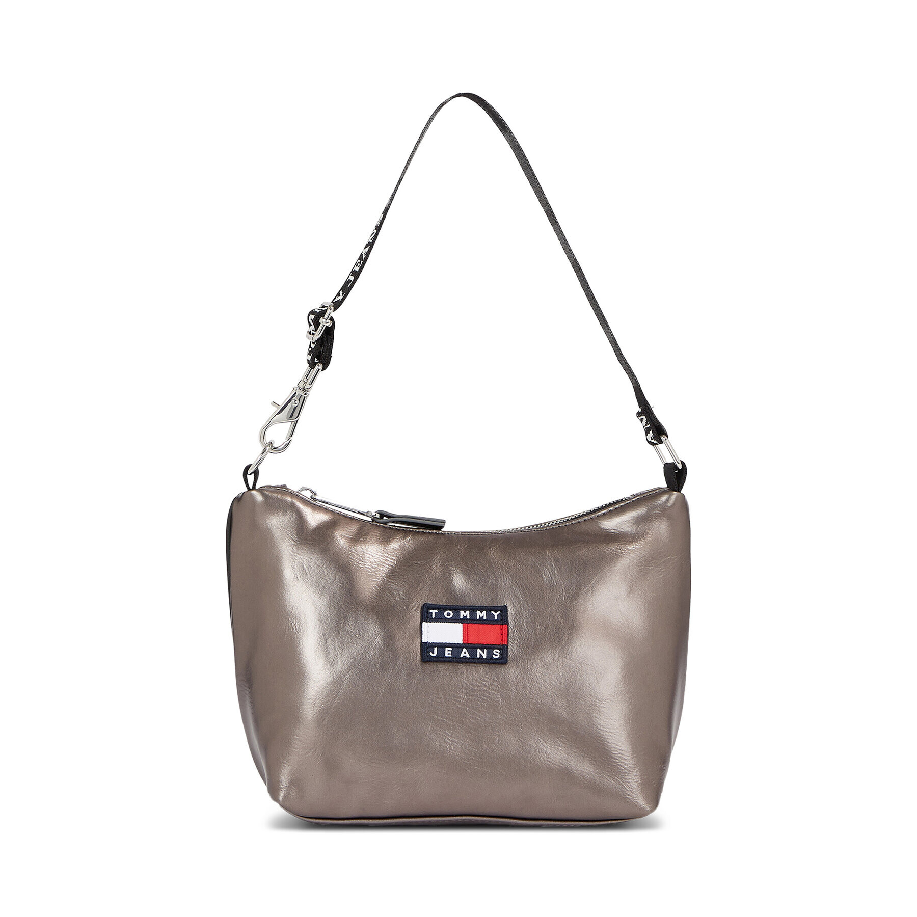 Tommy Jeans Geantă Tjw Heritage Shoulder Bag Metal AW0AW15436 Gri - Pled.ro