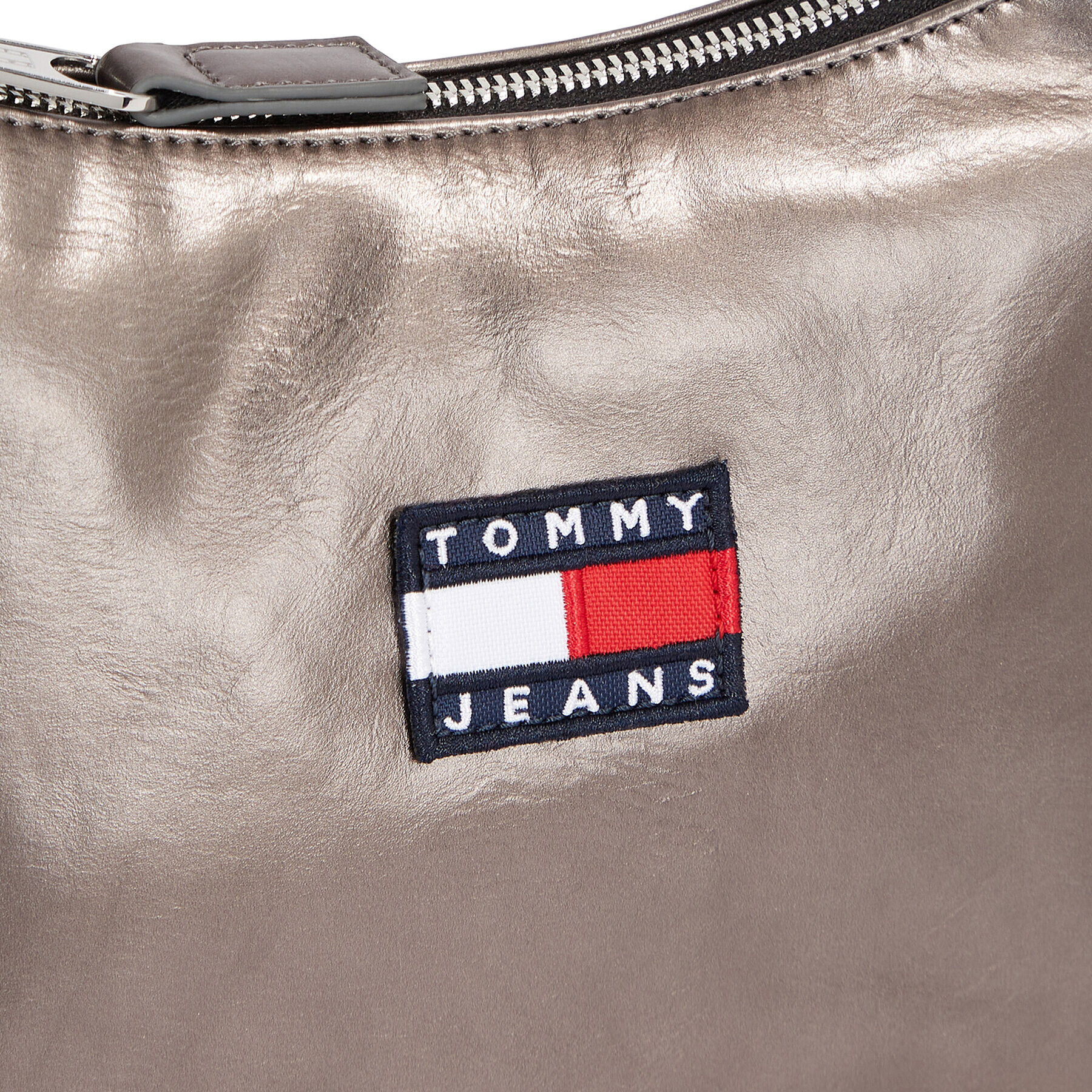 Tommy Jeans Geantă Tjw Heritage Shoulder Bag Metal AW0AW15436 Gri - Pled.ro