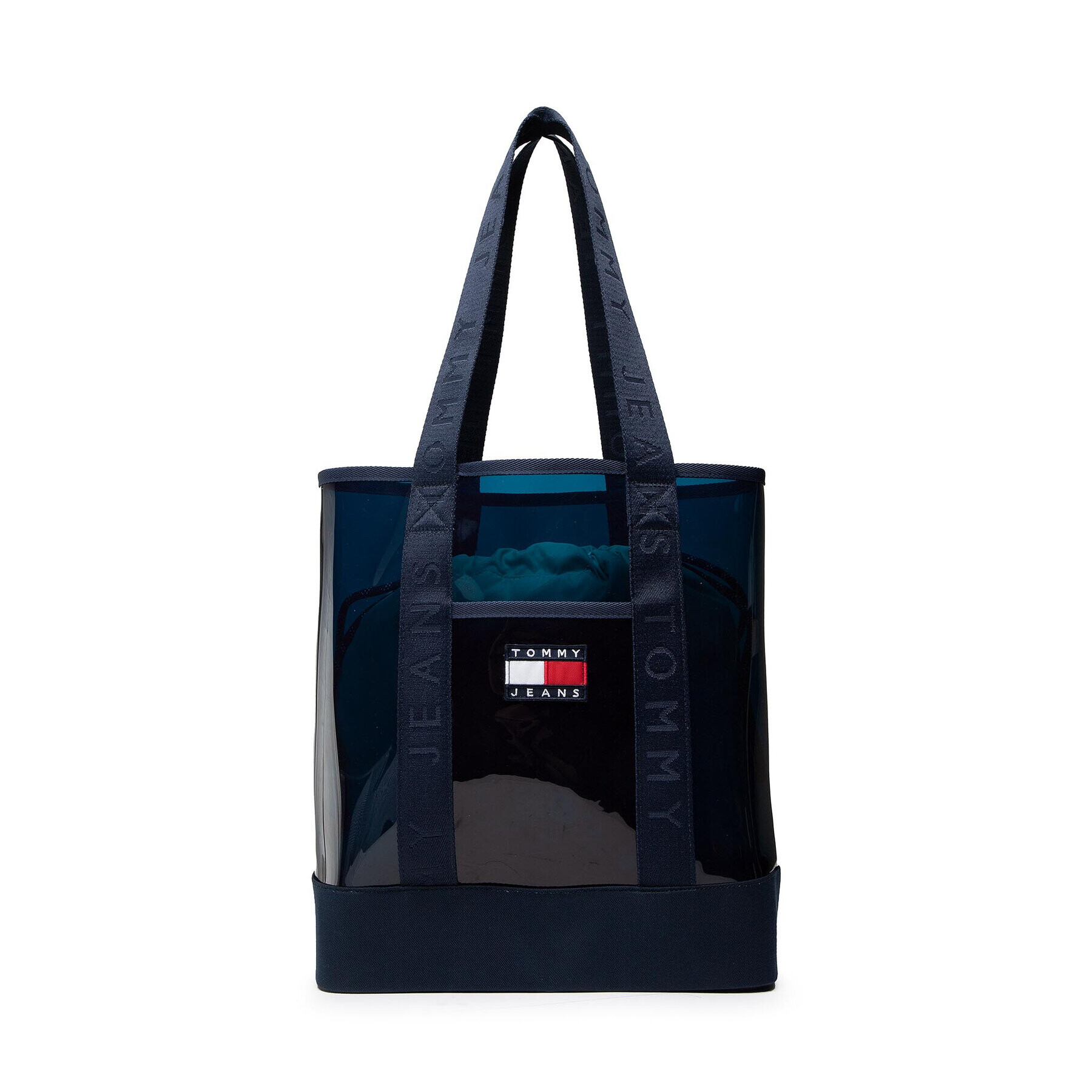 Tommy Jeans Geantă Tjw Heritage Summer Tote AW0AW11638 Bleumarin - Pled.ro