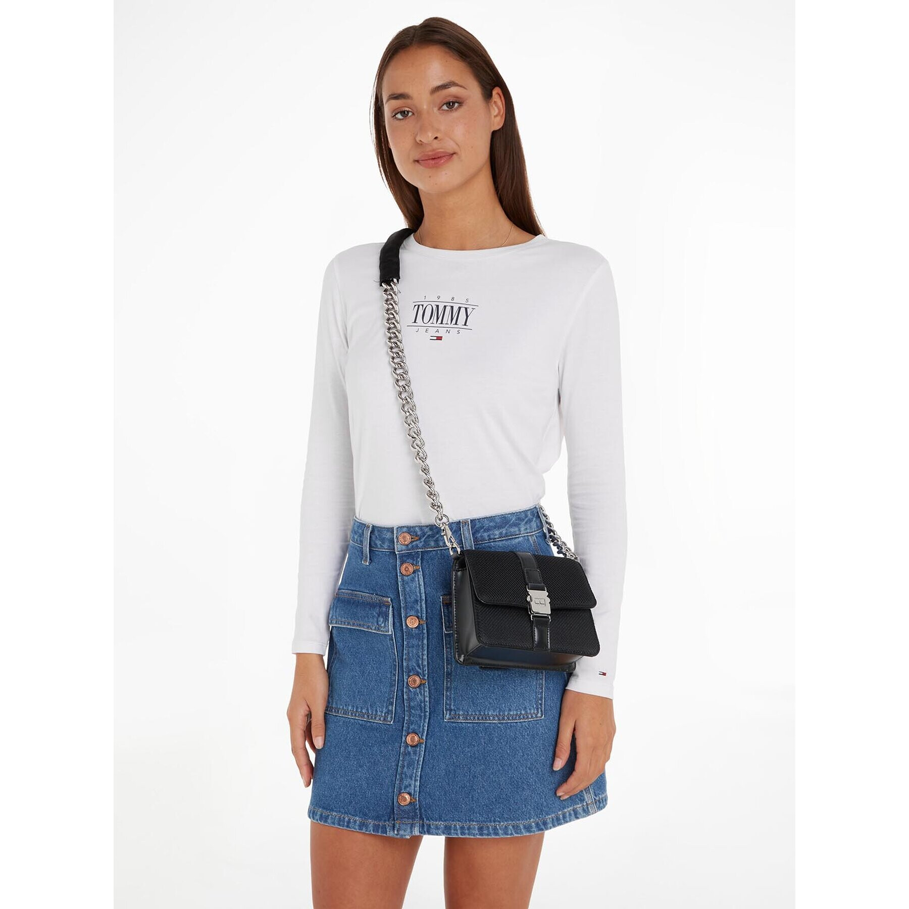 Tommy Jeans Geantă Tjw Item Crossover Mesh AW0AW14970 Negru - Pled.ro