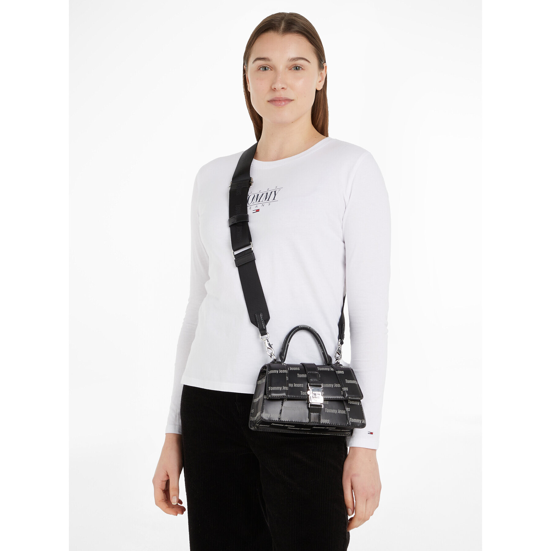 Tommy Jeans Geantă Tjw Item Crossover Print AW0AW15650 Negru - Pled.ro