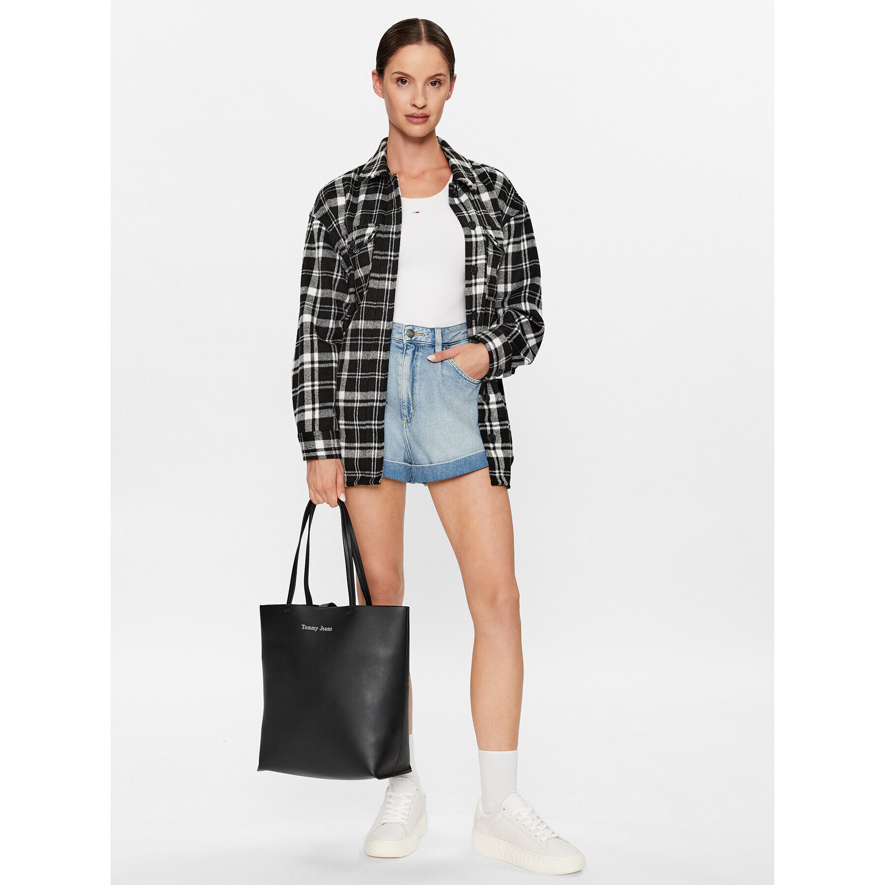 Tommy Jeans Geantă Tjw Must North South Tote AW0AW14956 Negru - Pled.ro