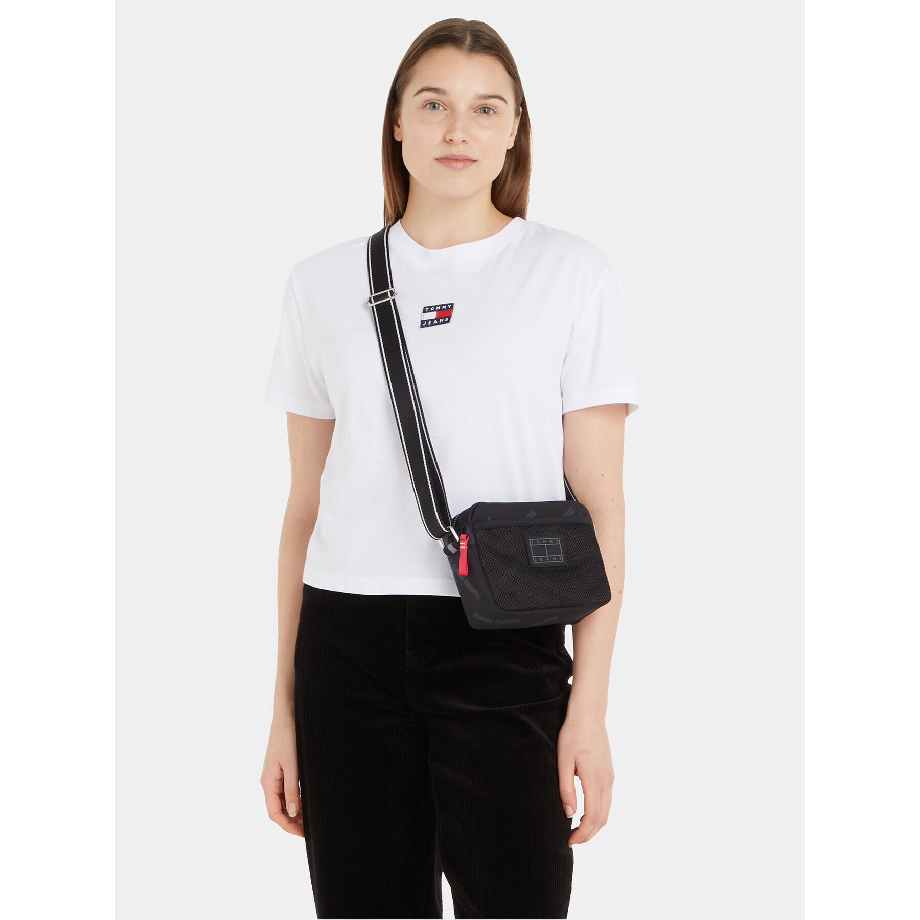 Tommy Jeans Geantă Tjw Skater Girl Camera Bag Print AW0AW15891 Gri - Pled.ro