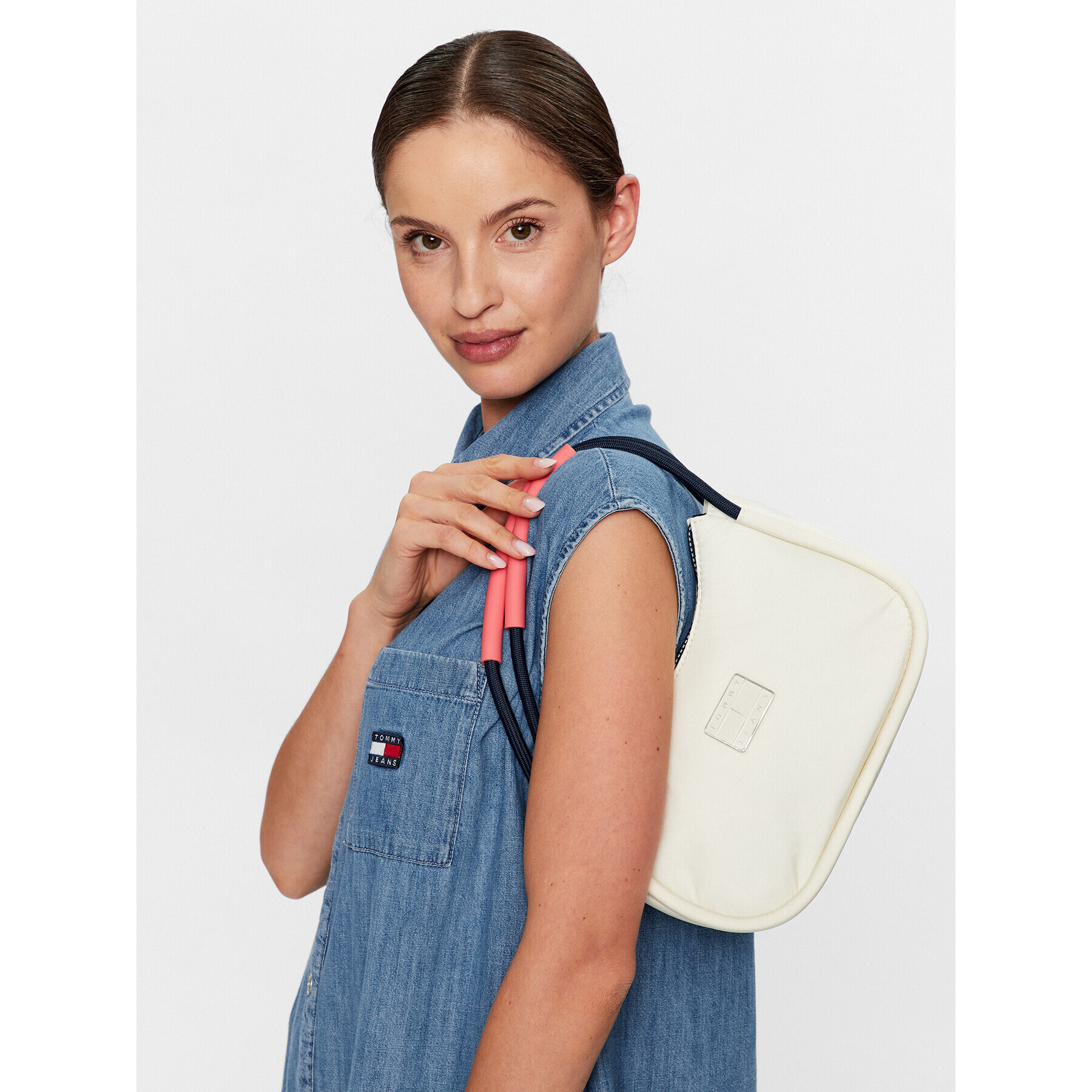 Tommy Jeans Geantă Tjw Summer Festival Shoulder Bag AW0AW14962 Alb - Pled.ro