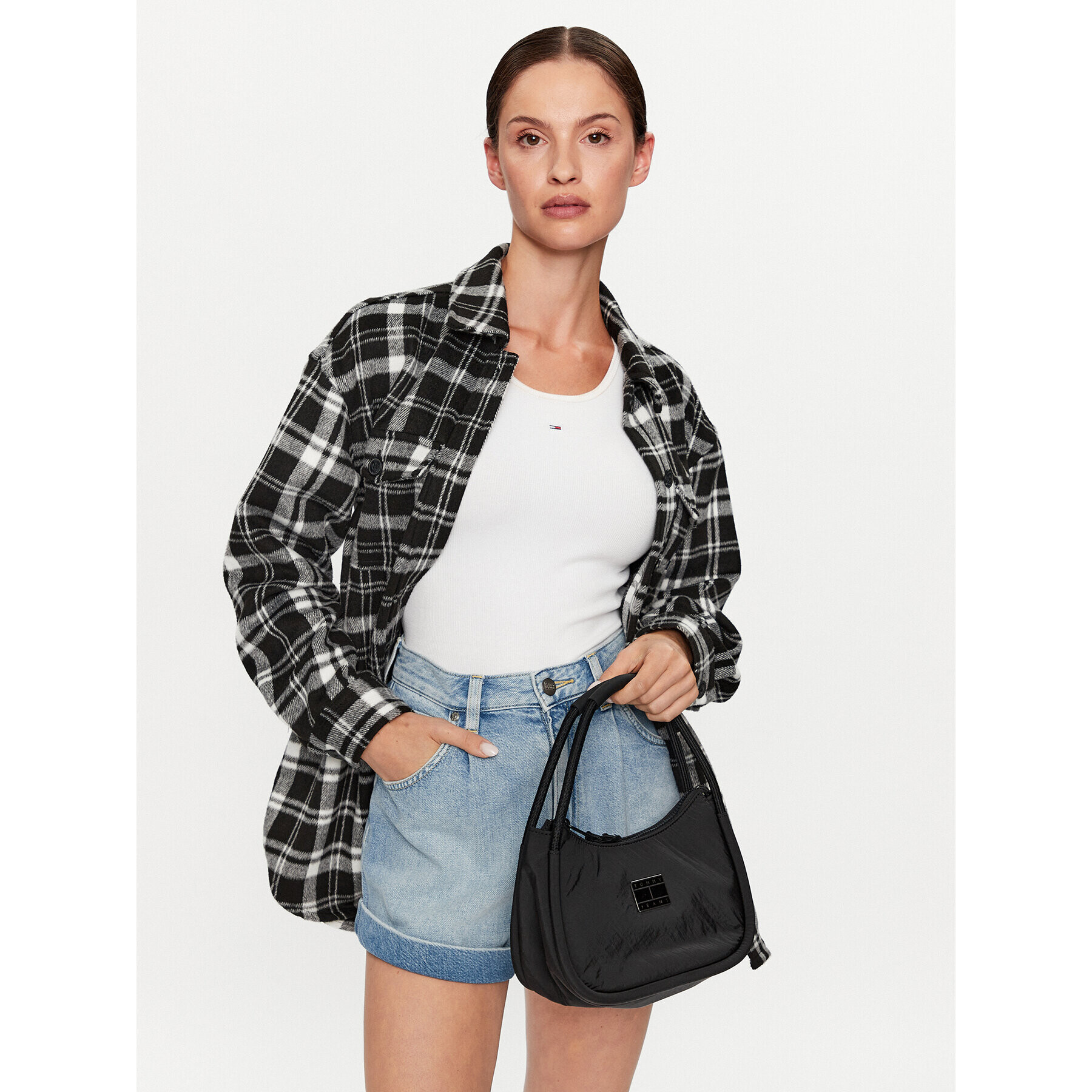 Tommy Jeans Geantă Tjw Summer Festival Shoulder Bag AW0AW14962 Negru - Pled.ro