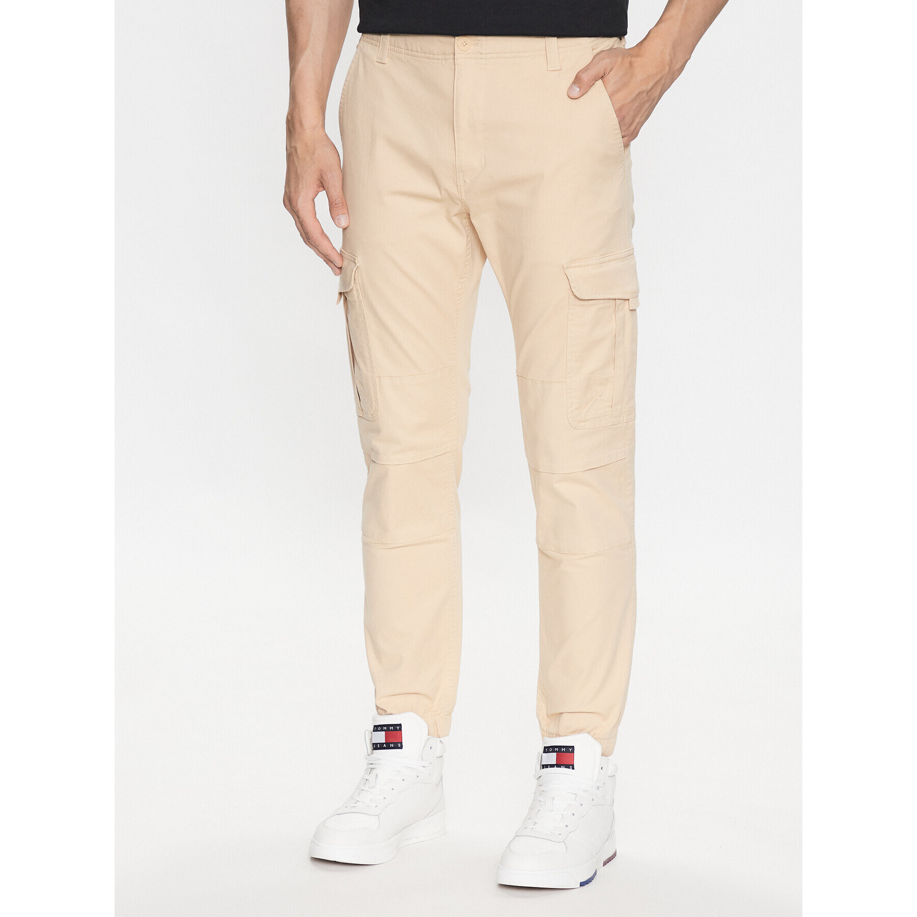 Tommy Jeans Joggers Ethan DM0DM15793 Bej Relaxed Fit - Pled.ro