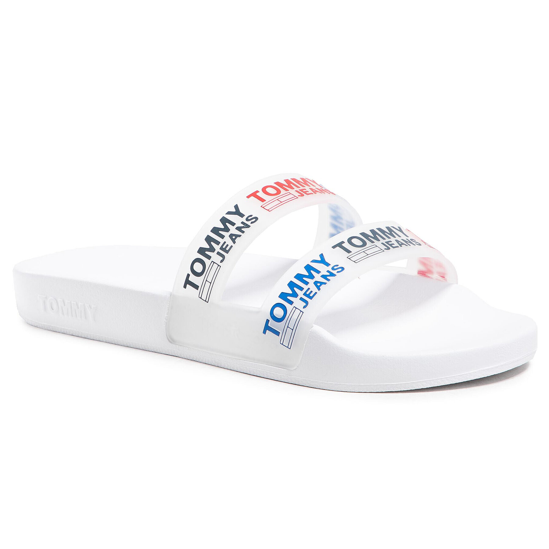 Tommy Jeans Șlapi Double Strap Pool Slide EN0EN01304 Alb - Pled.ro