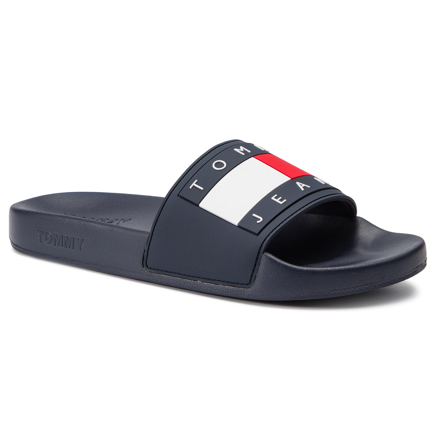 Tommy Jeans Șlapi Flag Pool Slide EM0EM00284 Bleumarin - Pled.ro