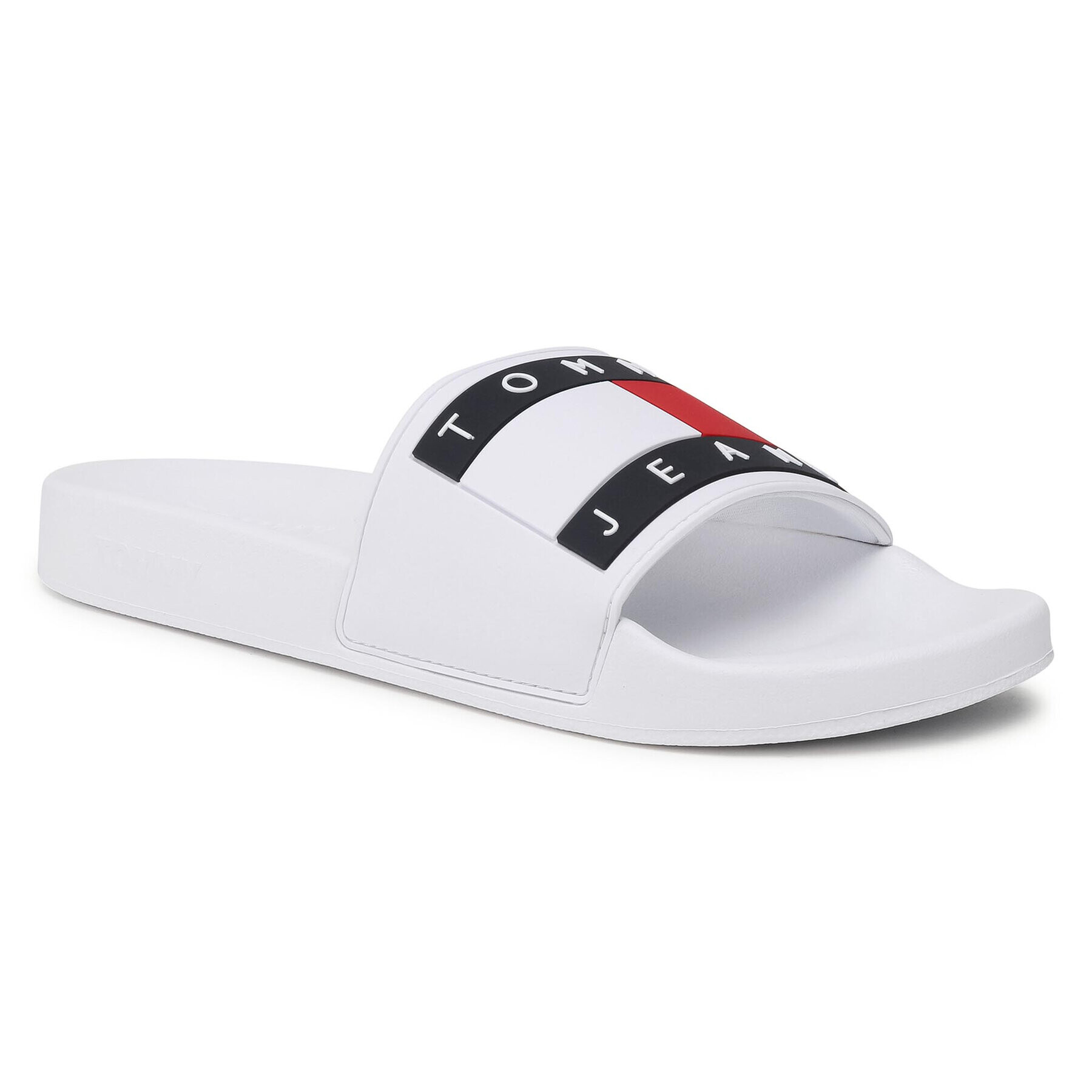 Tommy Jeans Șlapi Flag Pool Slide EM0EM00689 Alb - Pled.ro