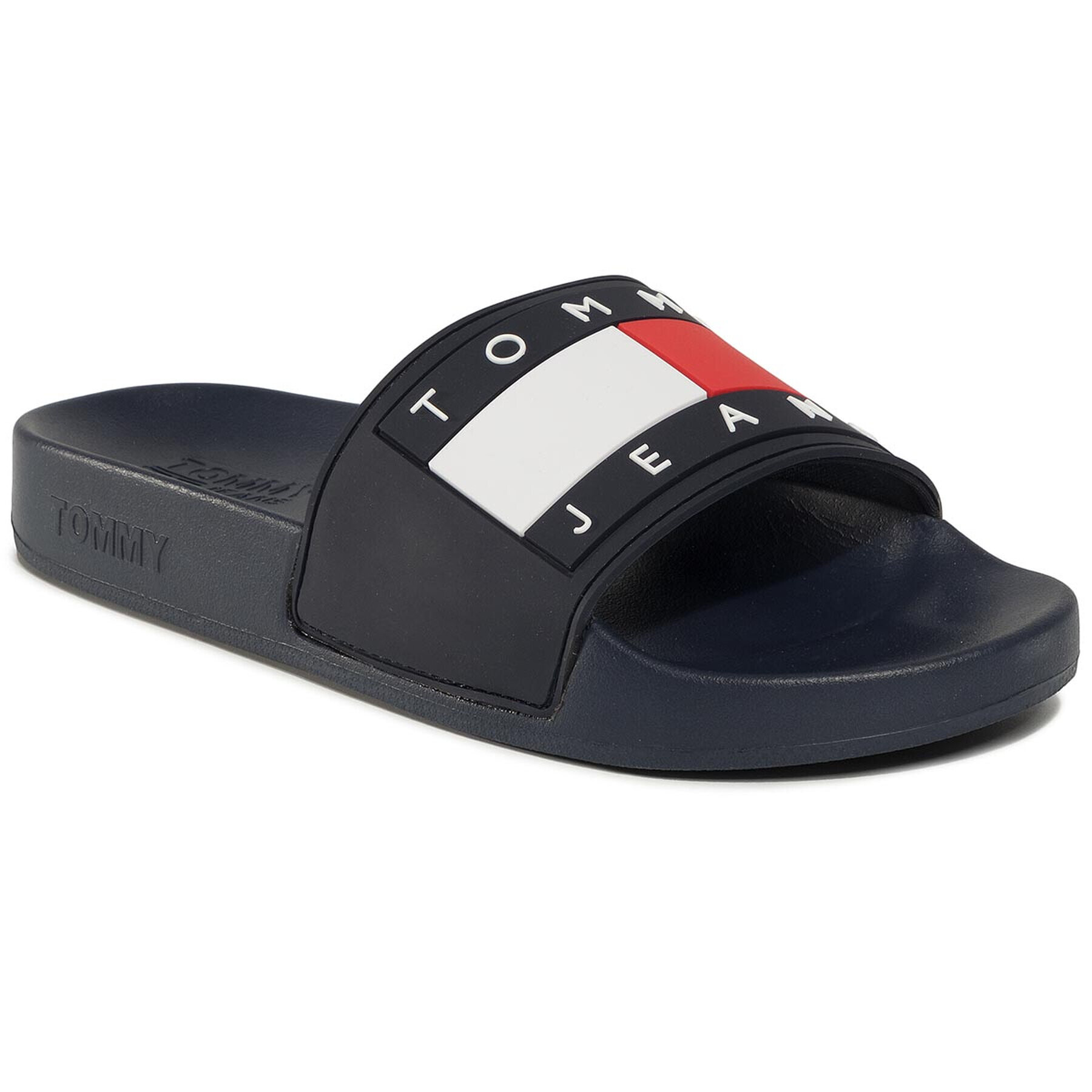 Tommy Jeans Șlapi Flag Pool Slide EN0EN00474 Bleumarin - Pled.ro